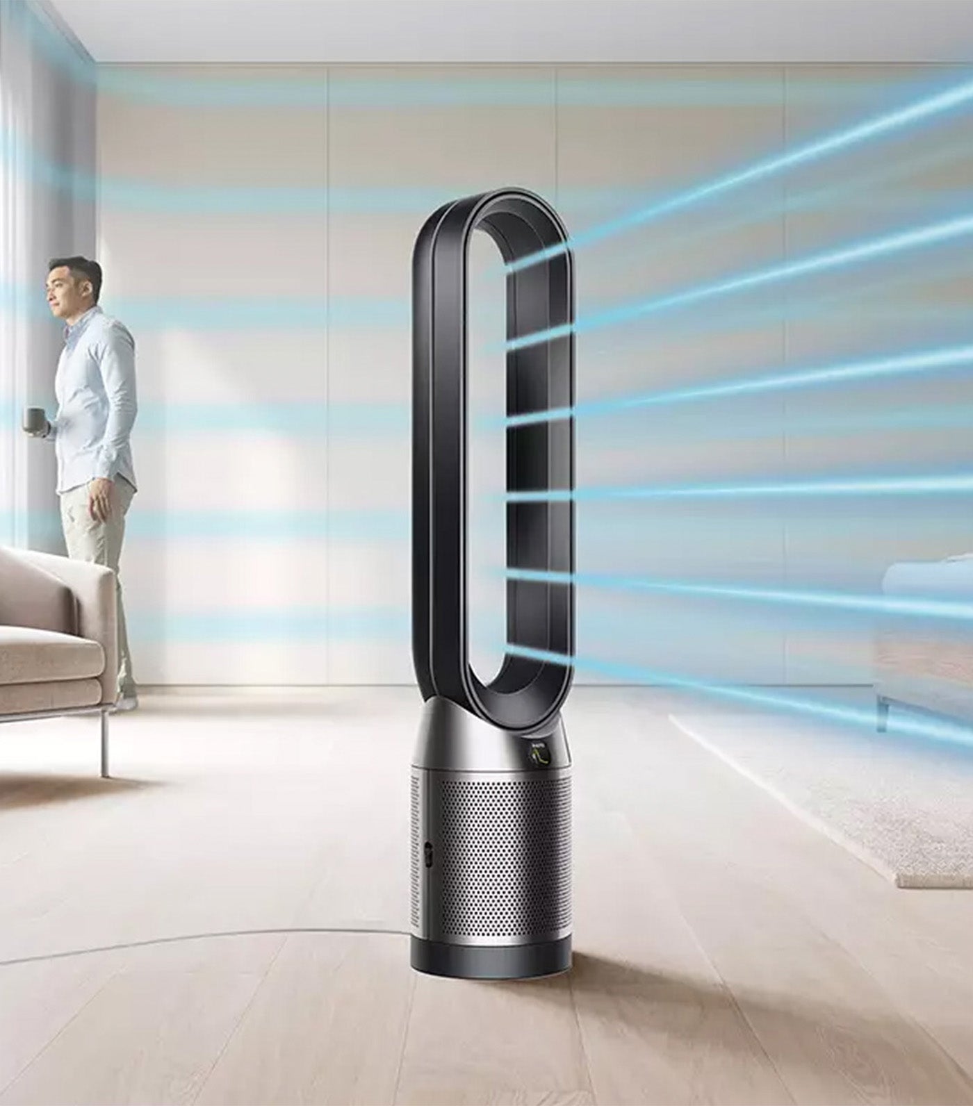 Air Purifier Tower Fan Black