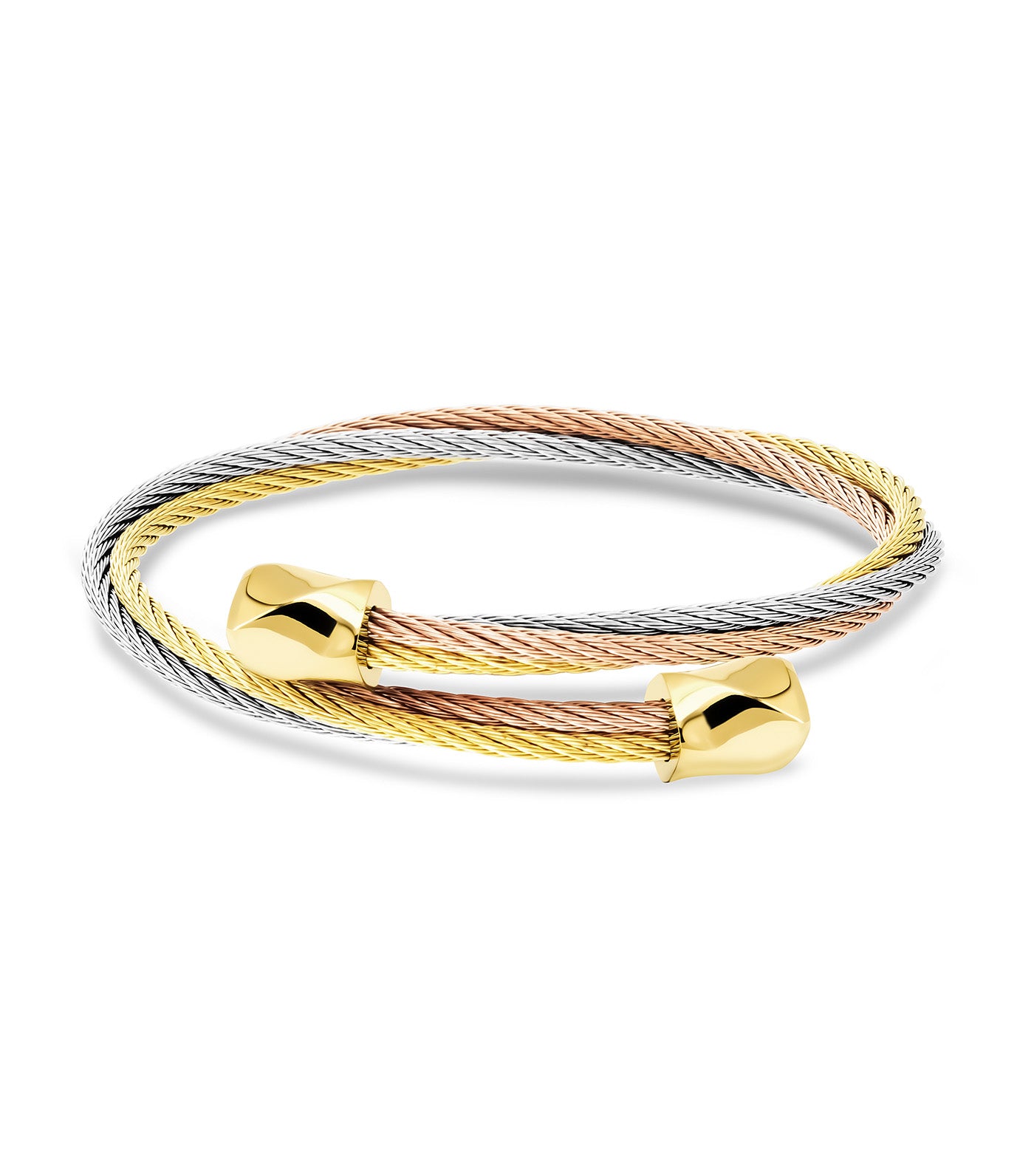 Celtic® Triquetra Bangle Stainless Steel, Rose Gold PVD, Yellow Gold PVD