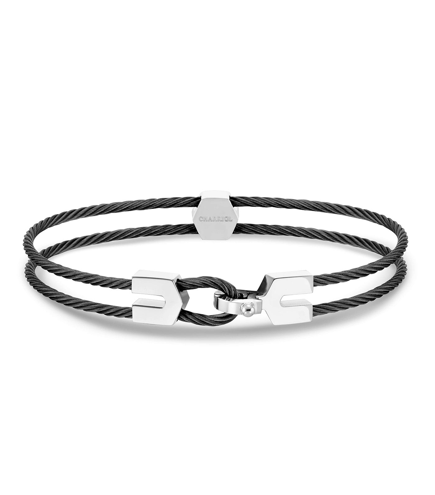 Coup de Foudre Bangle Black and Stainless Steel