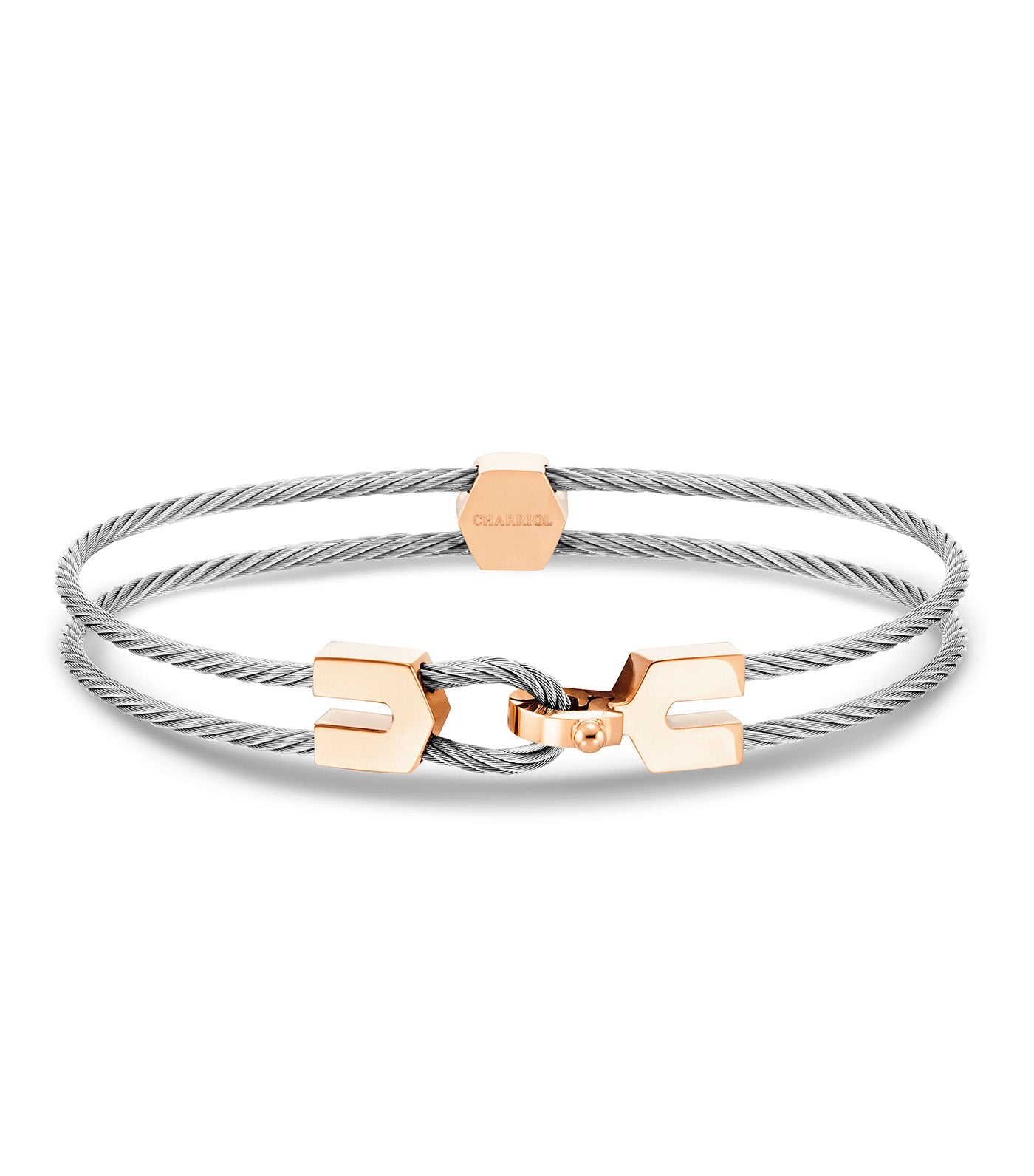 Coup de Foudre Bangle Stainless Steel and Rose Gold