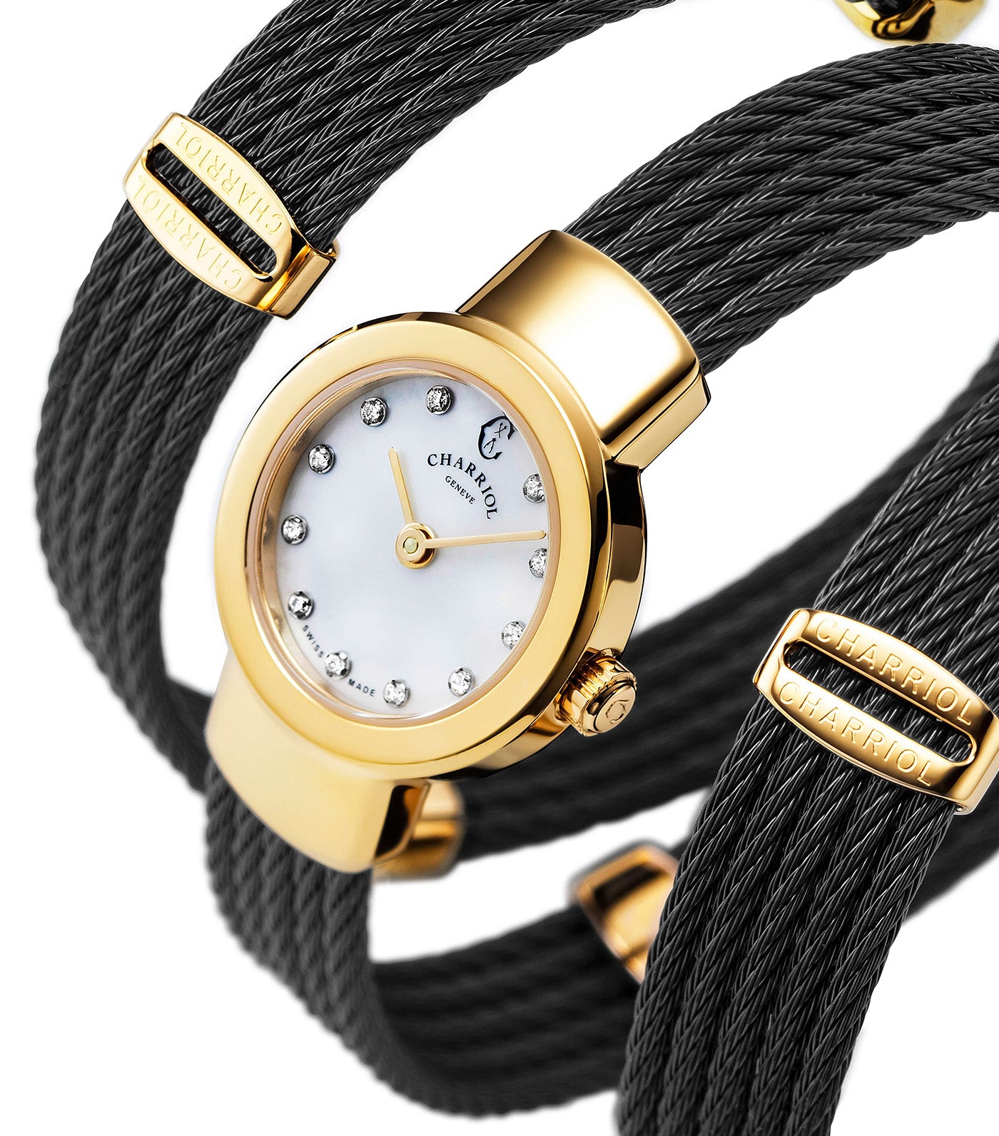 Twist Watch Black And Yellow Gold