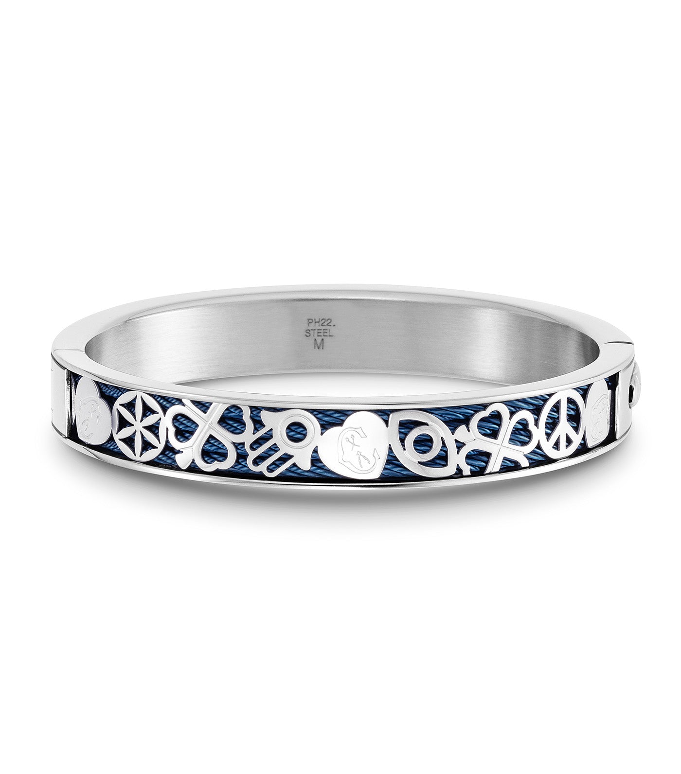 Charriol Forever Every Lucky Charm Bangle Silver and Blue L