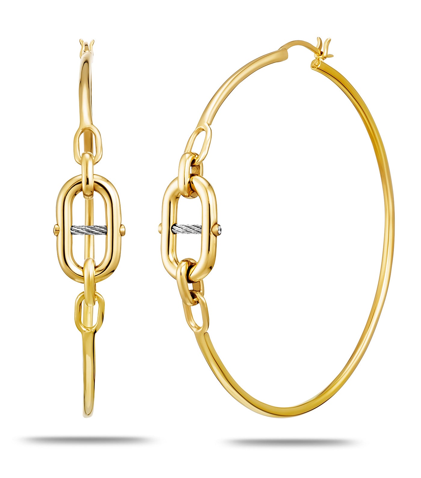 St. Tropez Mariner Chain-detail Earrings Yellow Gold