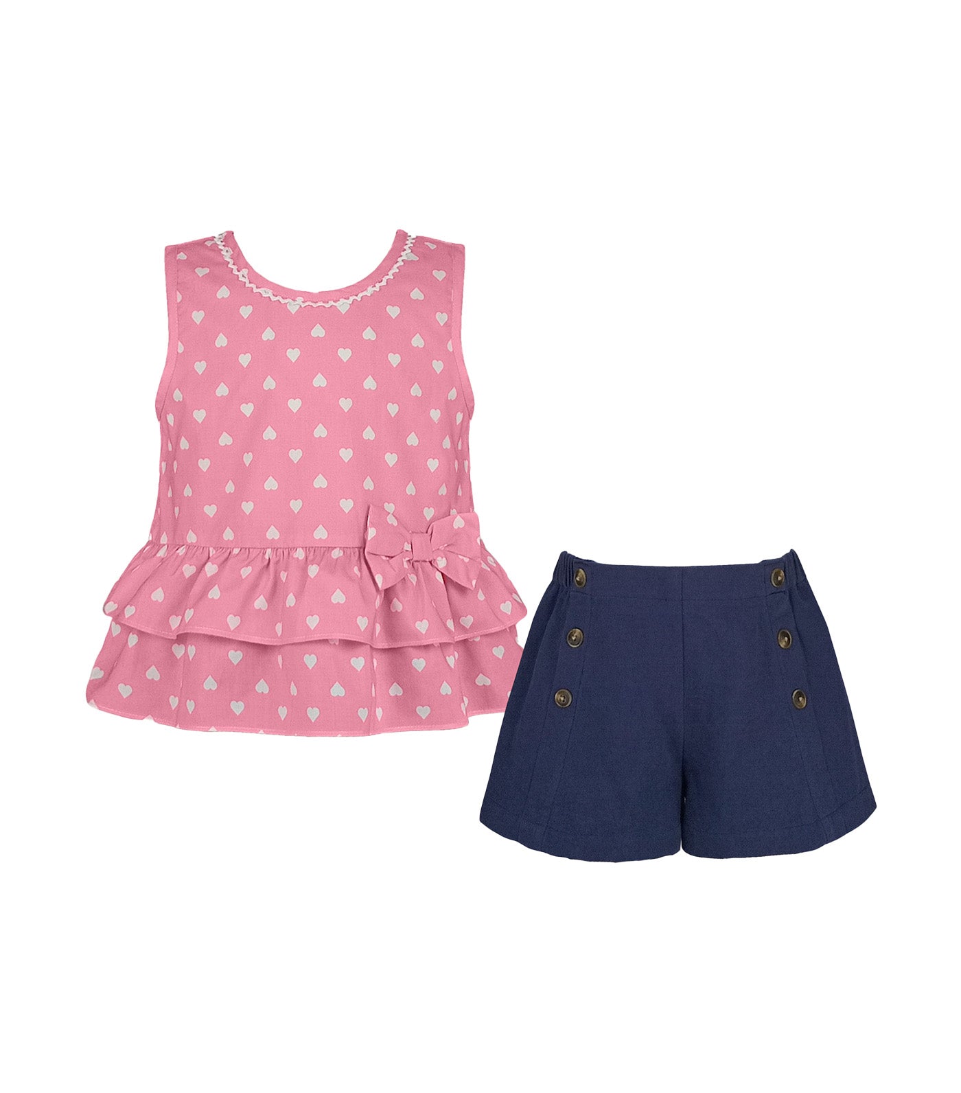 Bellamy Girls Top and Short Set Pink