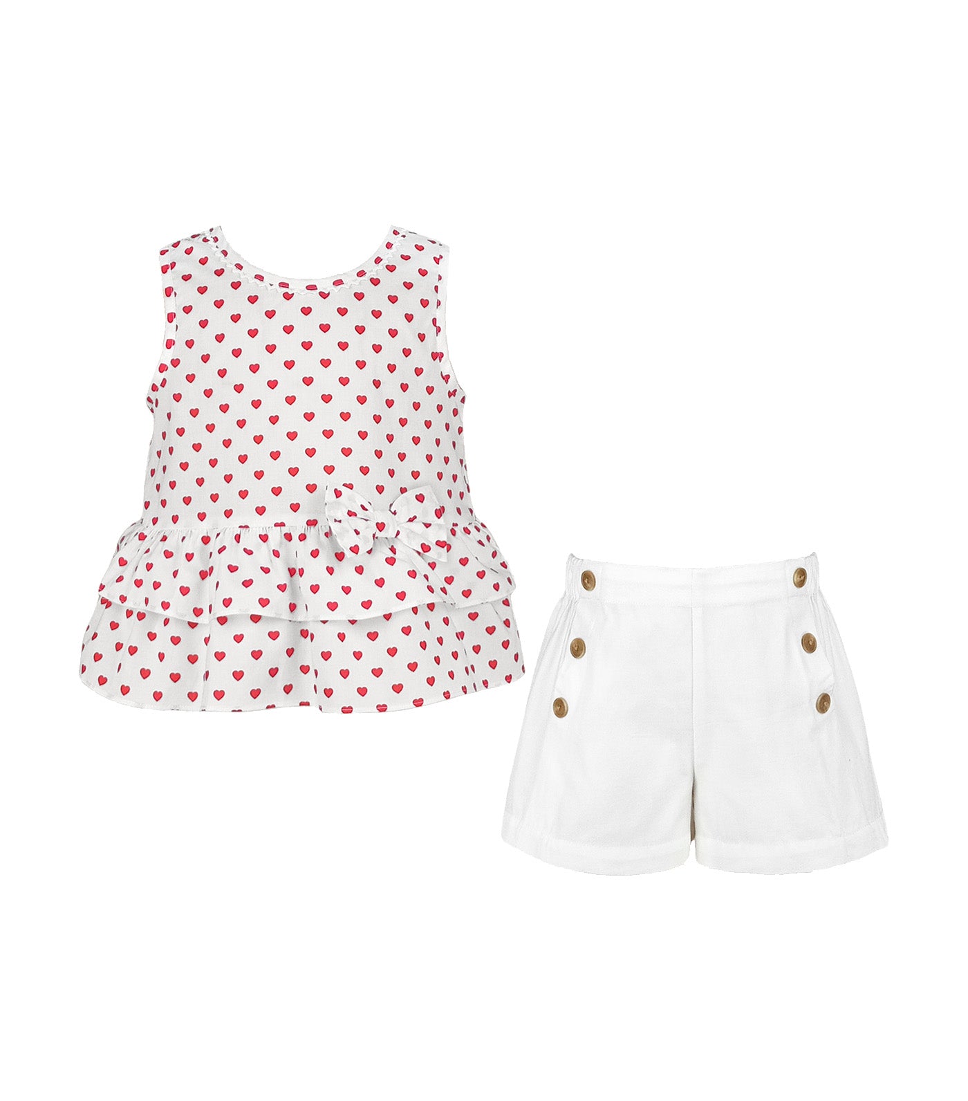 Bellamy Girls Top and Short Set White