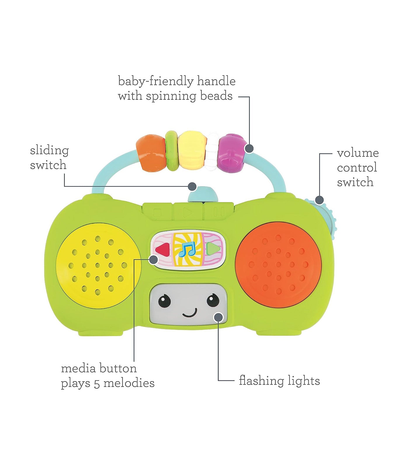 Music & Light Pretend Mini Boombox