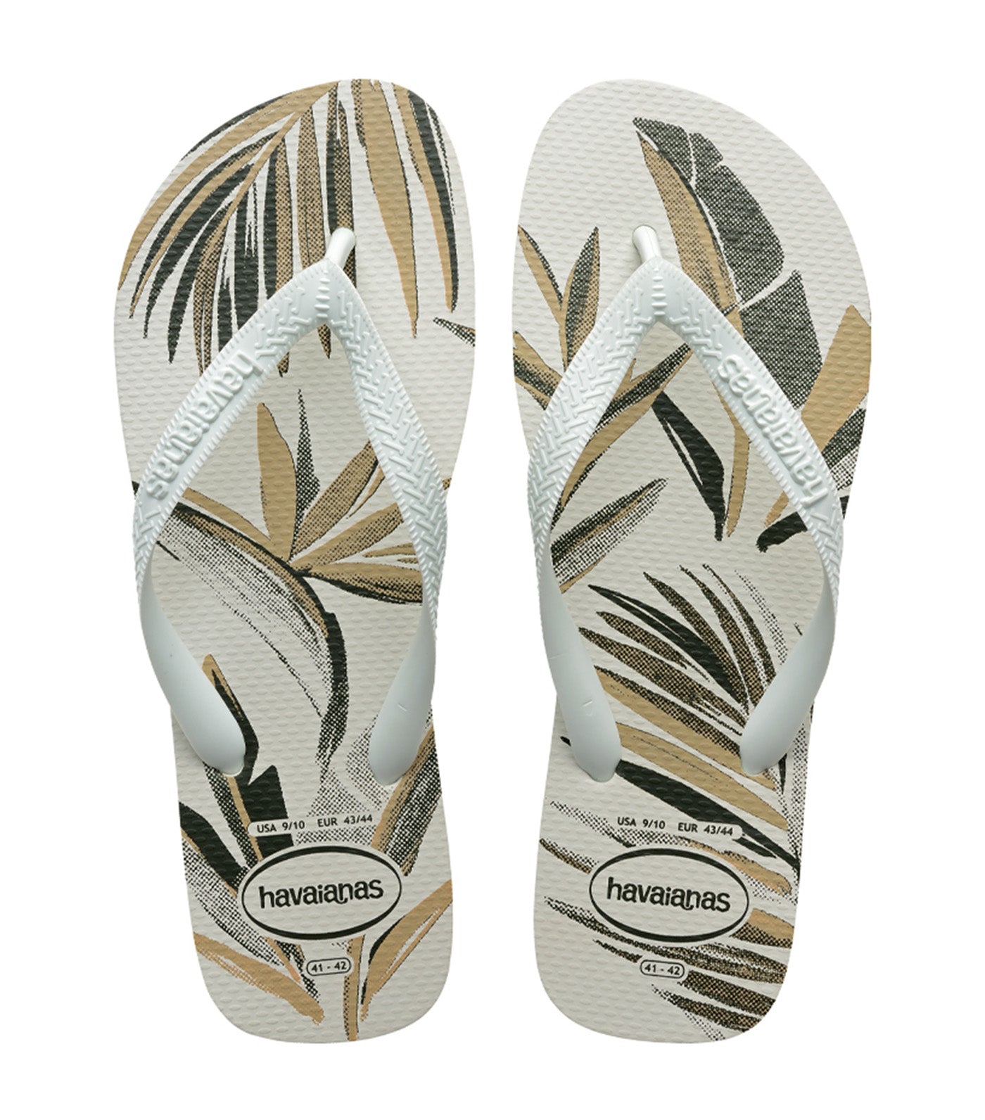 Top Aloha Flip Flops White/White/Green Olive