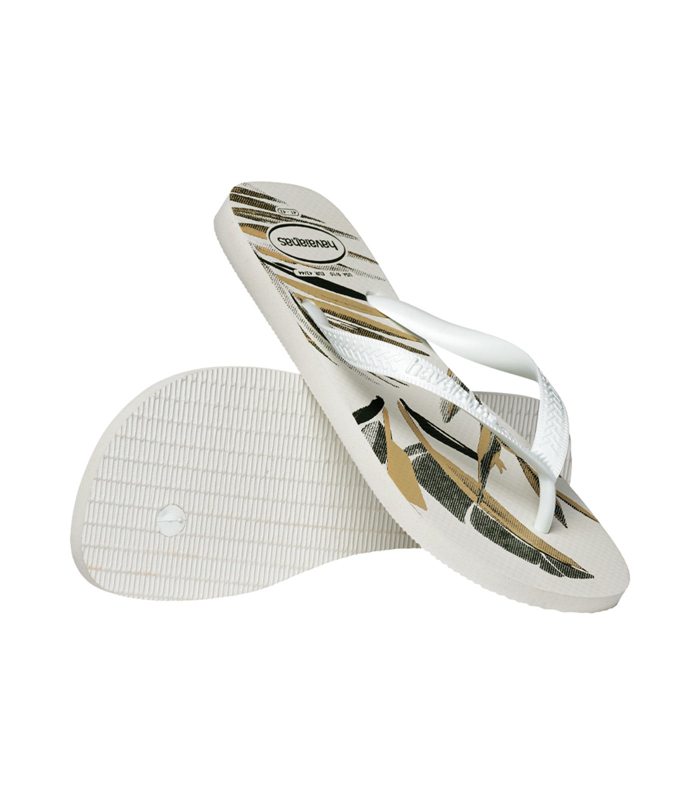 Top Aloha Flip Flops White/White/Green Olive