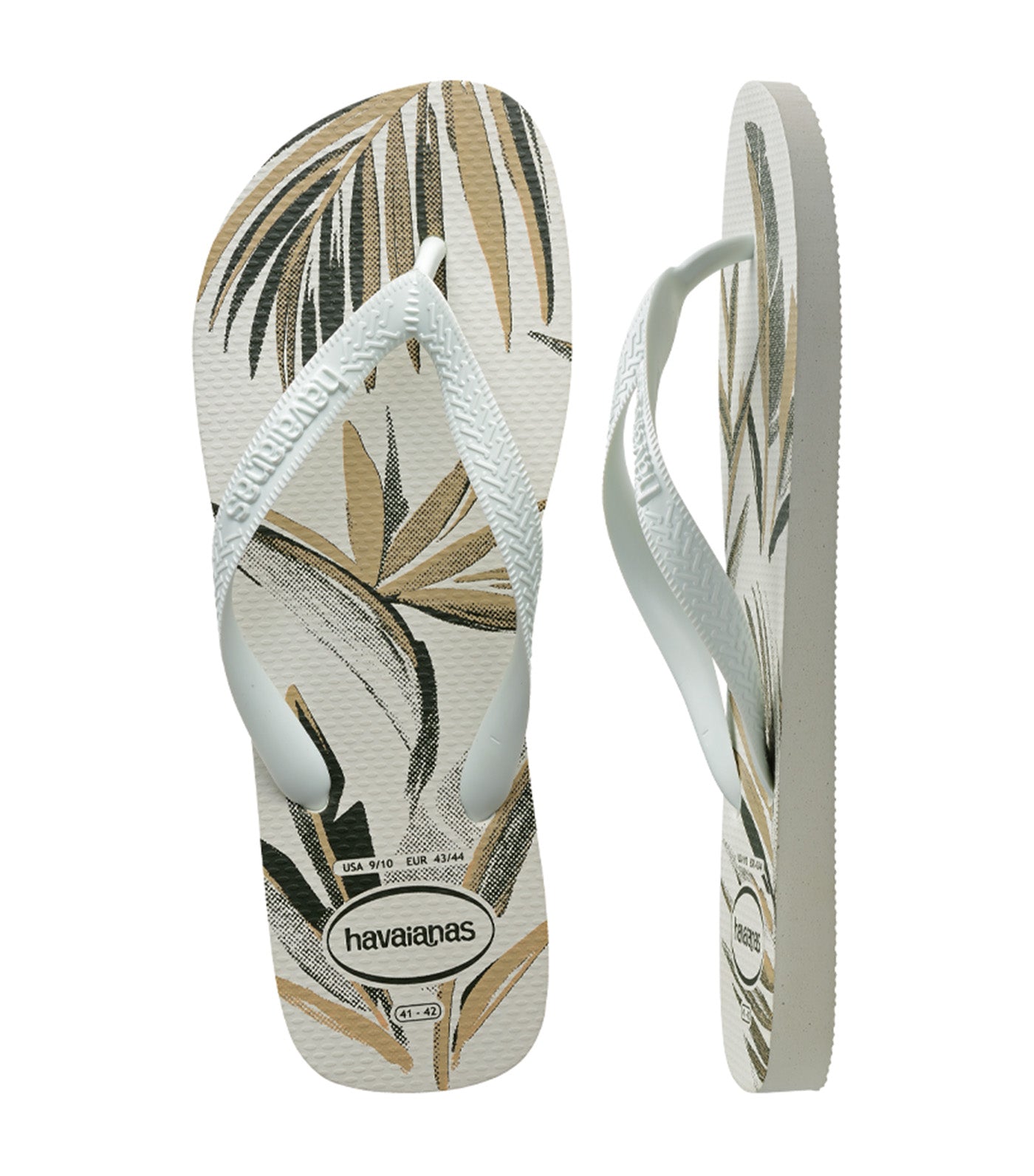 Top Aloha Flip Flops White/White/Green Olive