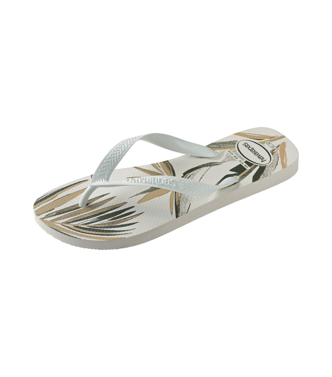 Top Aloha Flip Flops White/White/Green Olive