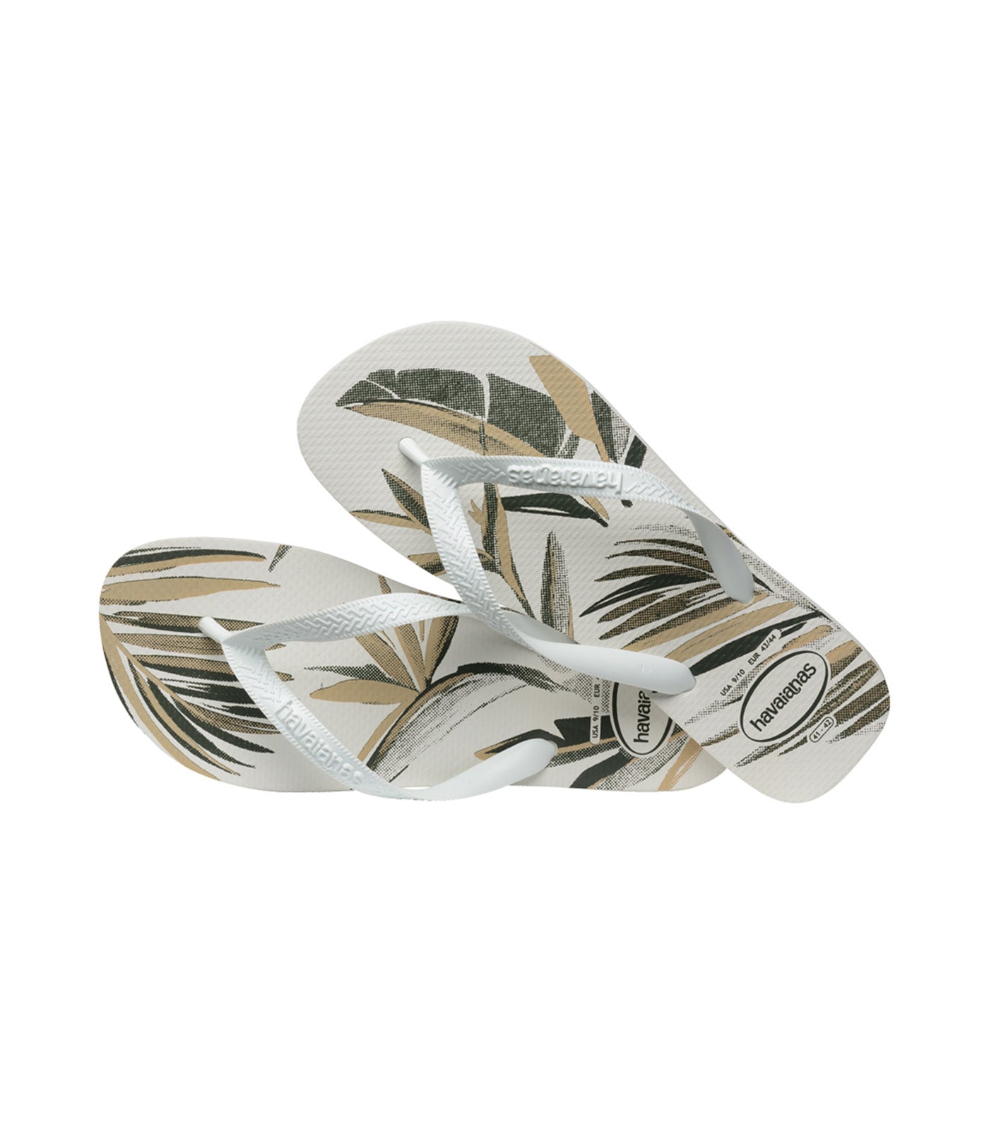 Top Aloha Flip Flops White/White/Green Olive