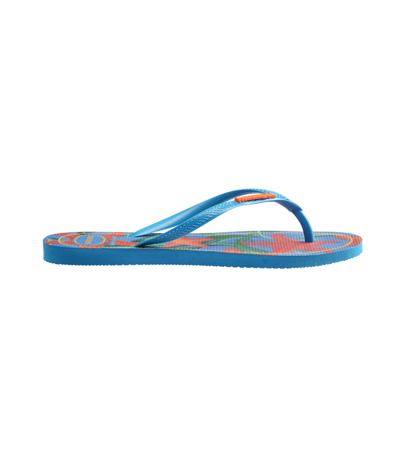 Slim Tropical Flip Flops Turquoise