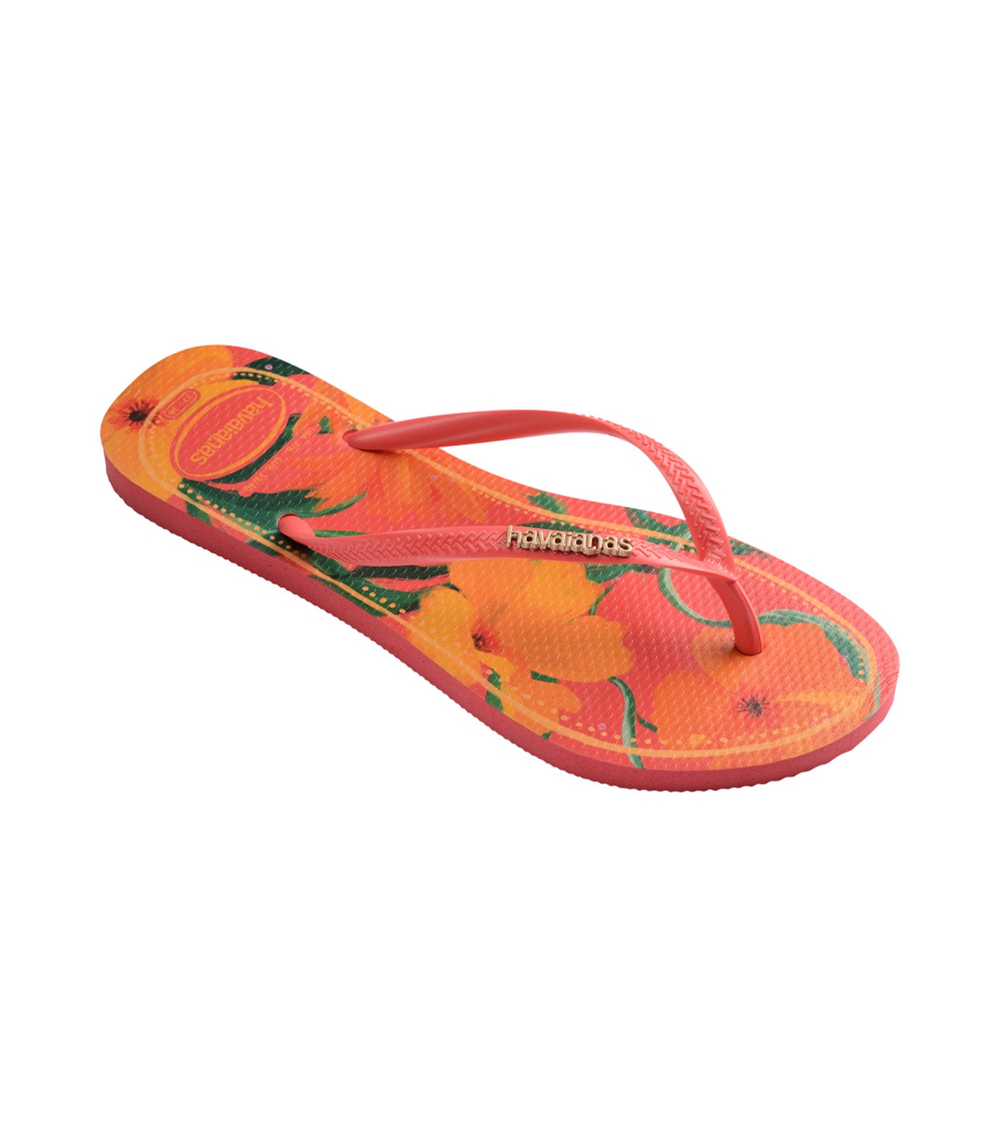 Slim Tropical Flip Flops Tropical Coral