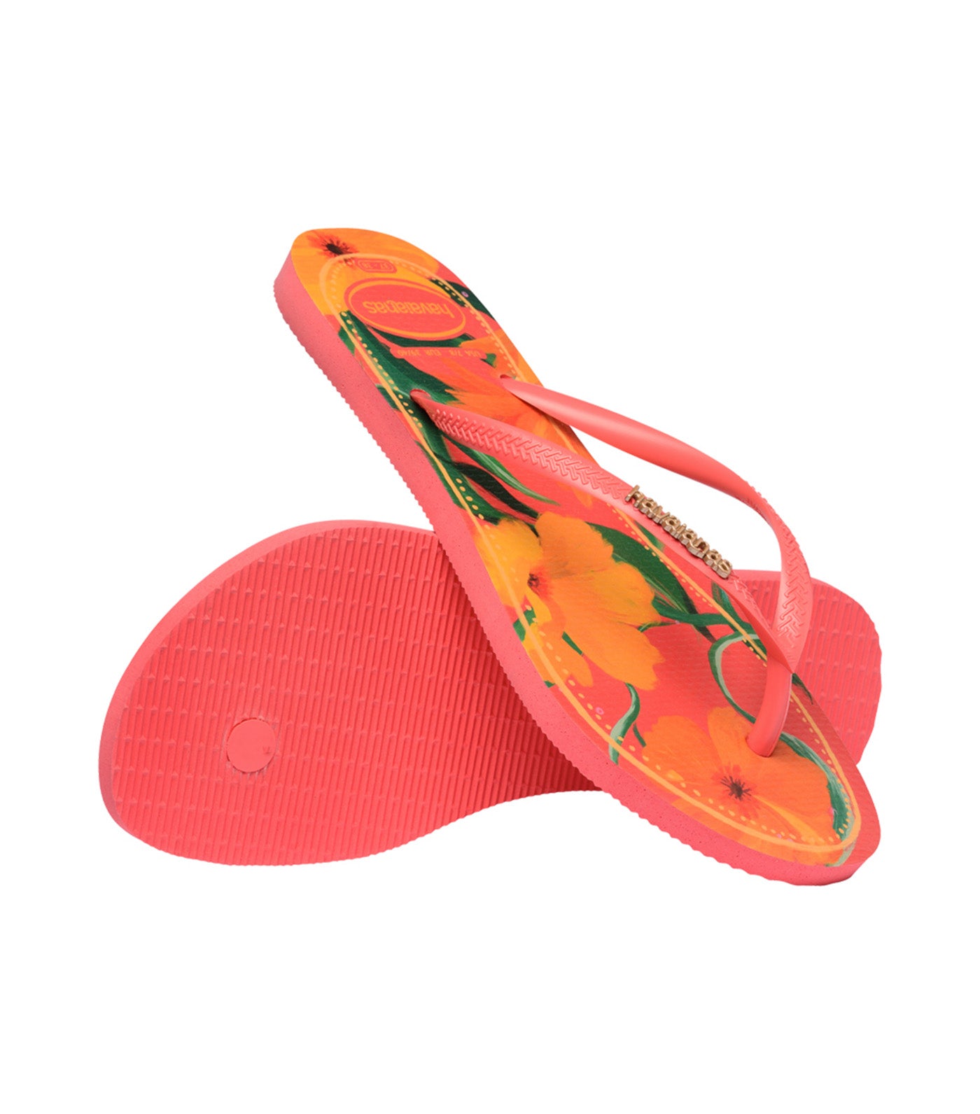 Slim Tropical Flip Flops Tropical Coral