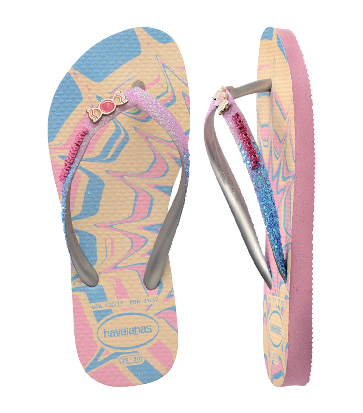 Kids Slim Glitter Trendy Flip Flops