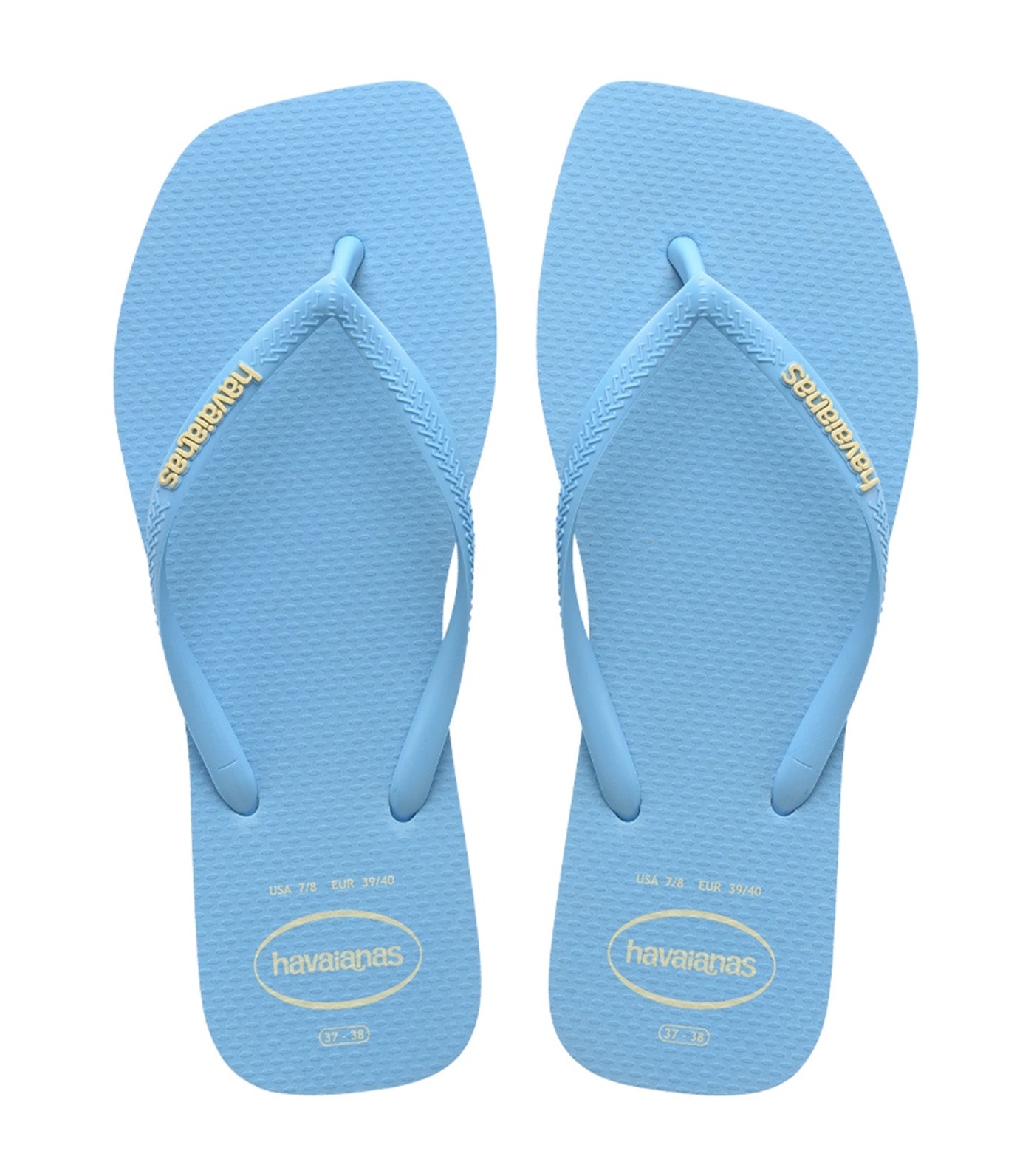 Slim Square Logo Pop Up Flip Flops Lavender Blue