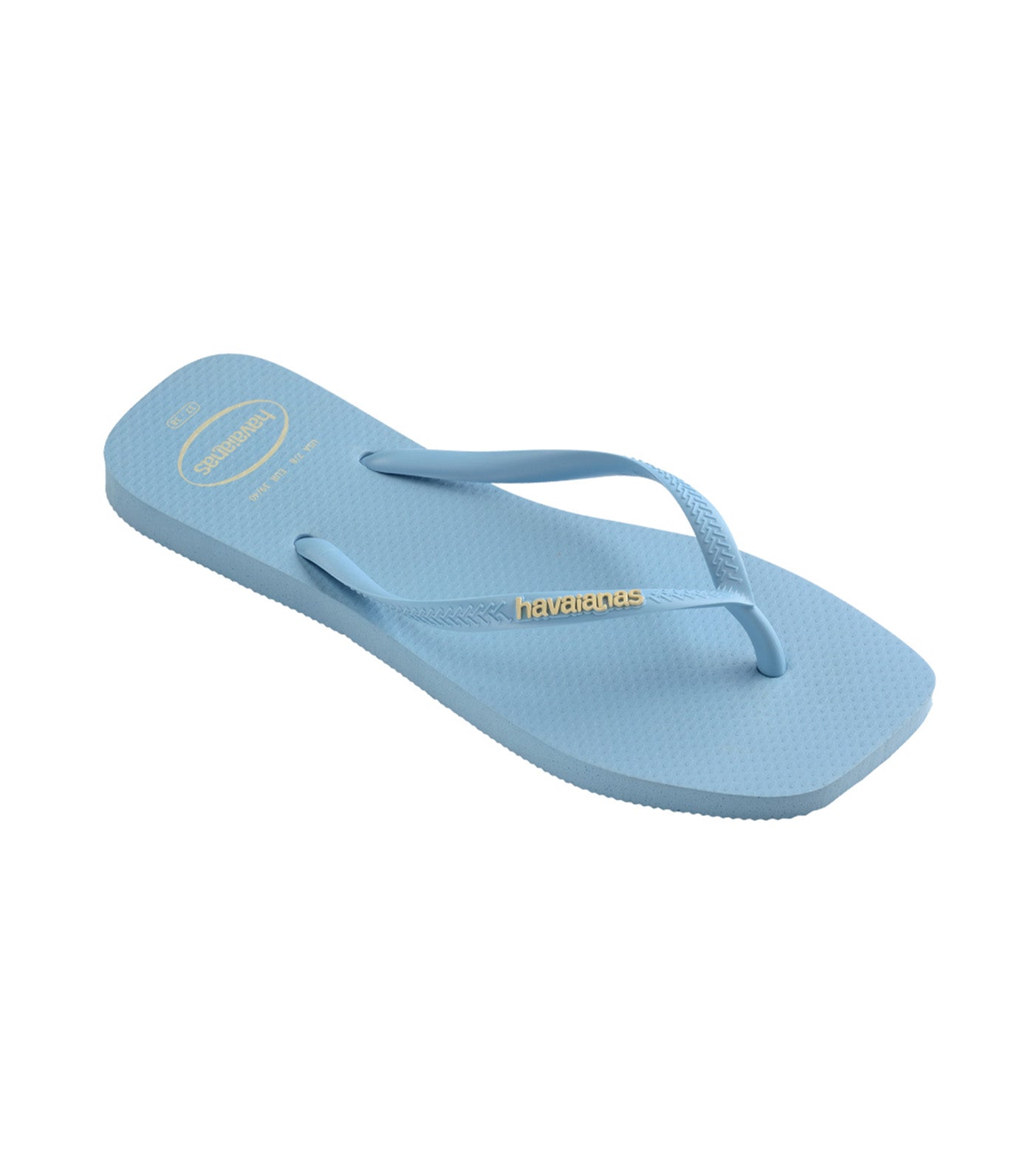 Slim Square Logo Pop Up Flip Flops Lavender Blue
