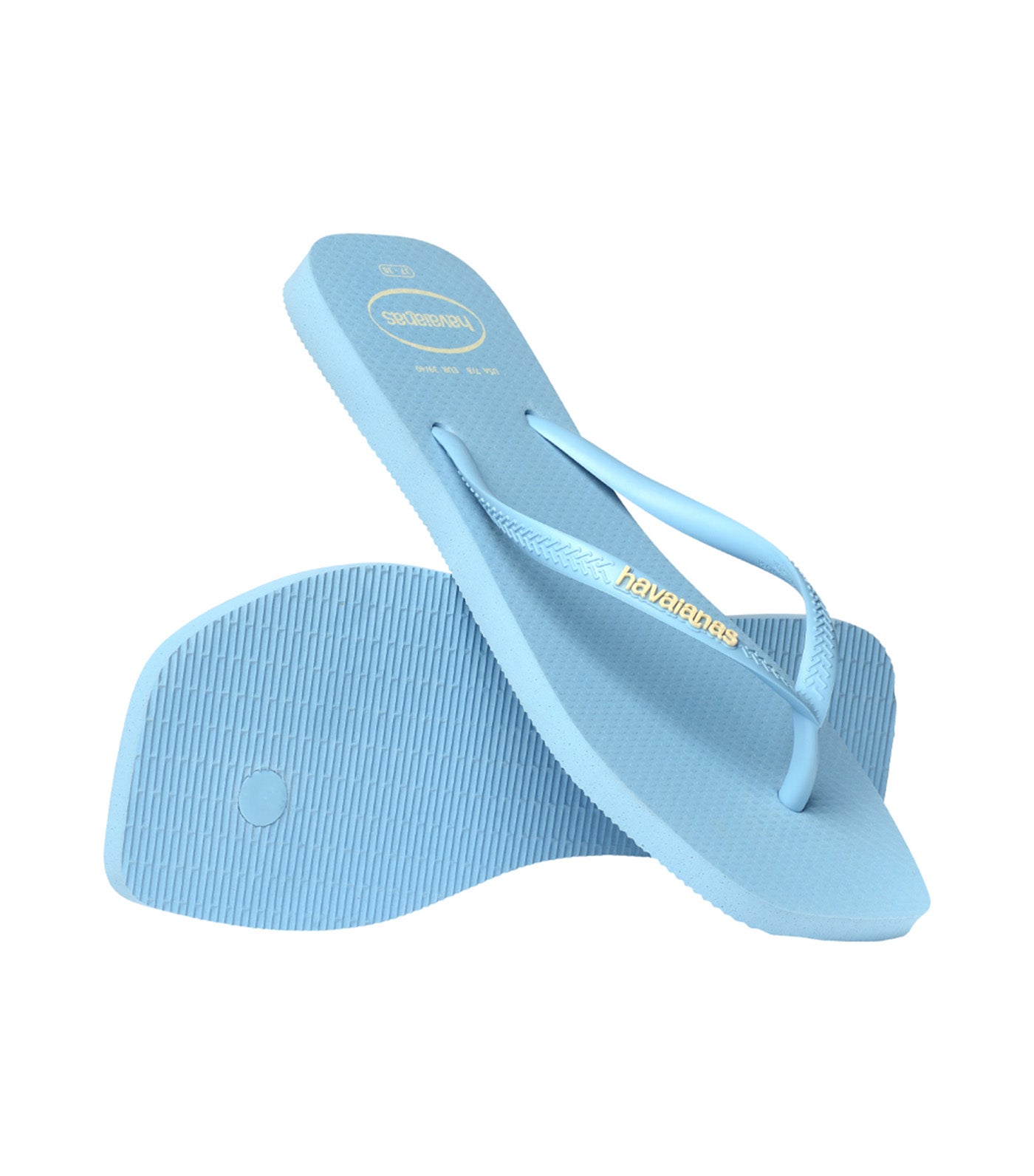 Slim Square Logo Pop Up Flip Flops Lavender Blue