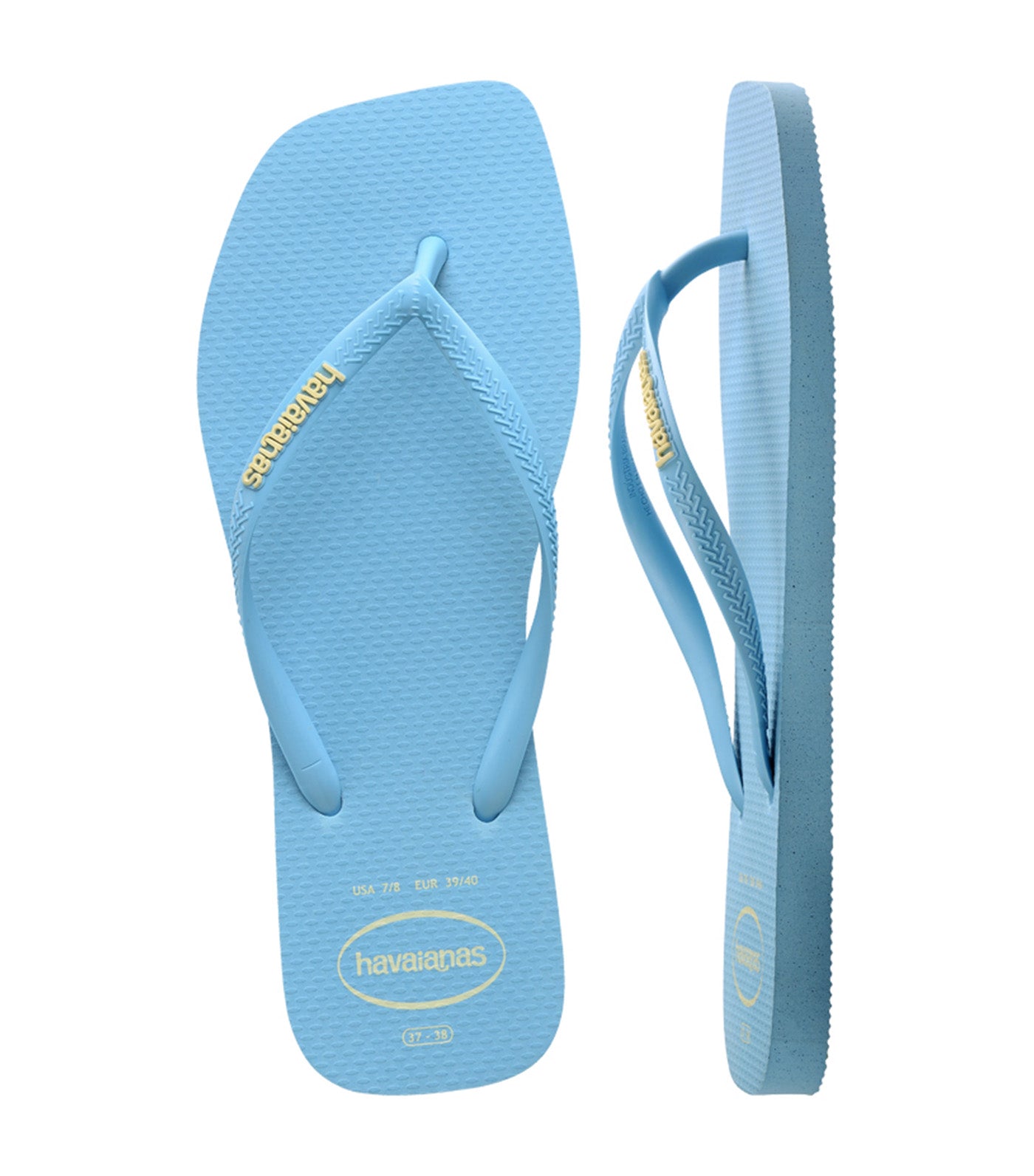 Slim Square Logo Pop Up Flip Flops Lavender Blue