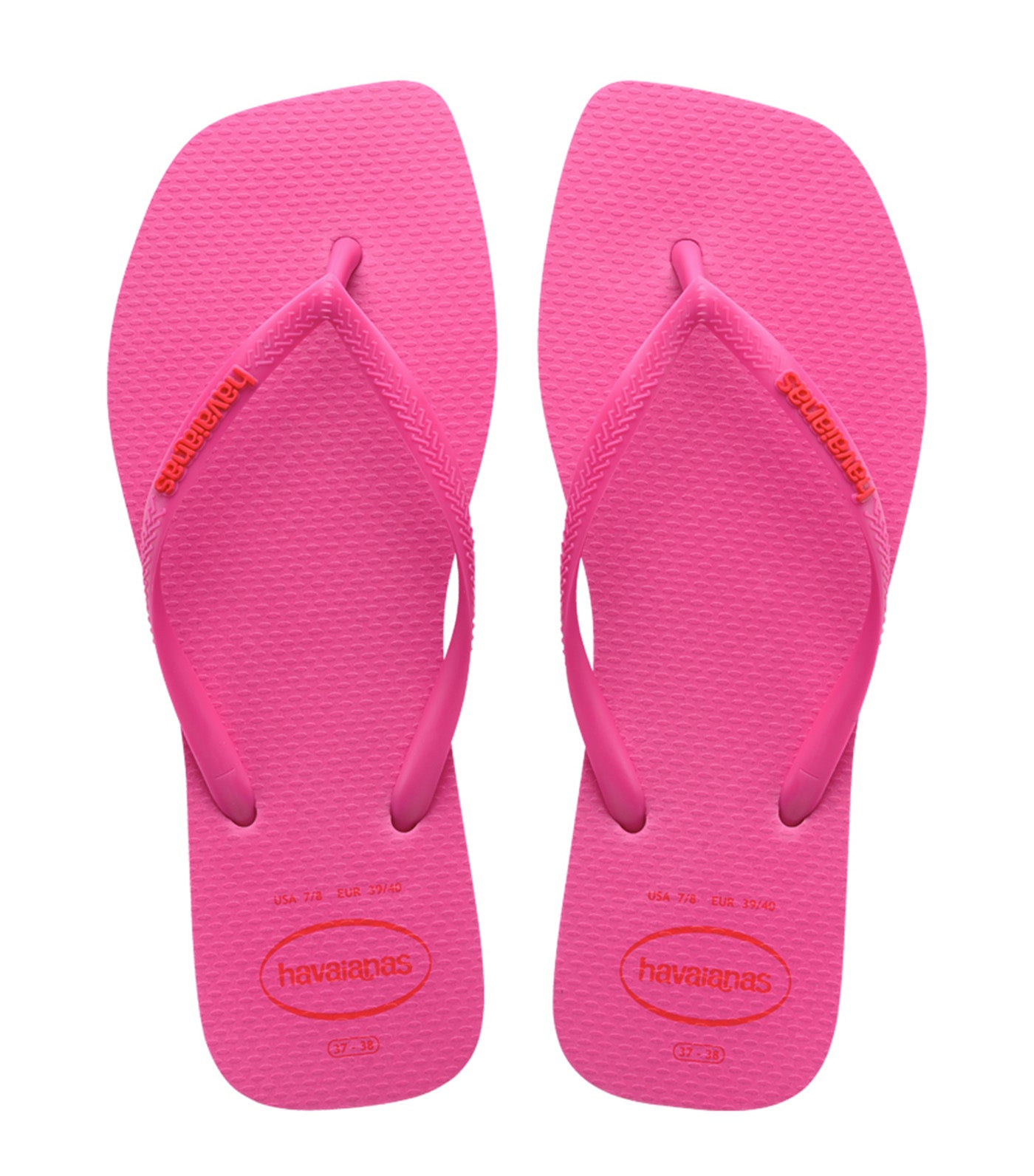 Slim Square Logo Pop Up Flip Flops Pink Flux