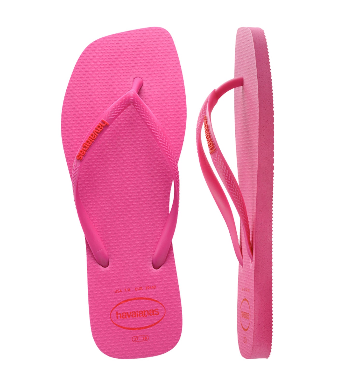 Slim Square Logo Pop Up Flip Flops Pink Flux