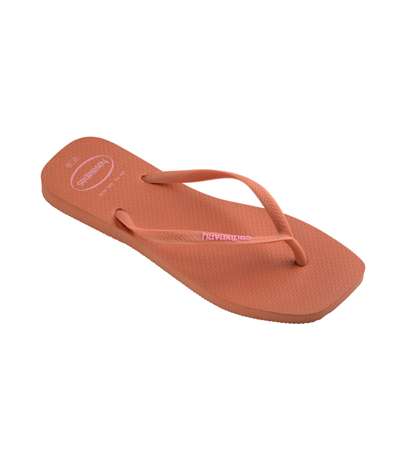 Slim Square Logo Pop Up Flip Flops Pink Clay