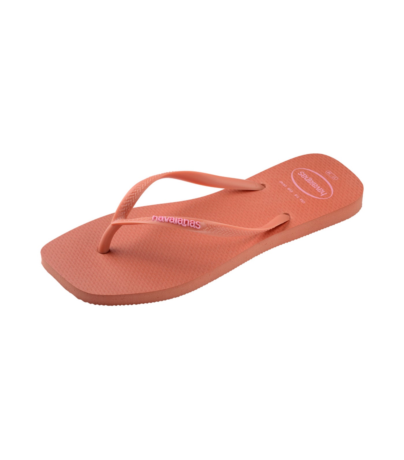 Slim Square Logo Pop Up Flip Flops Pink Clay