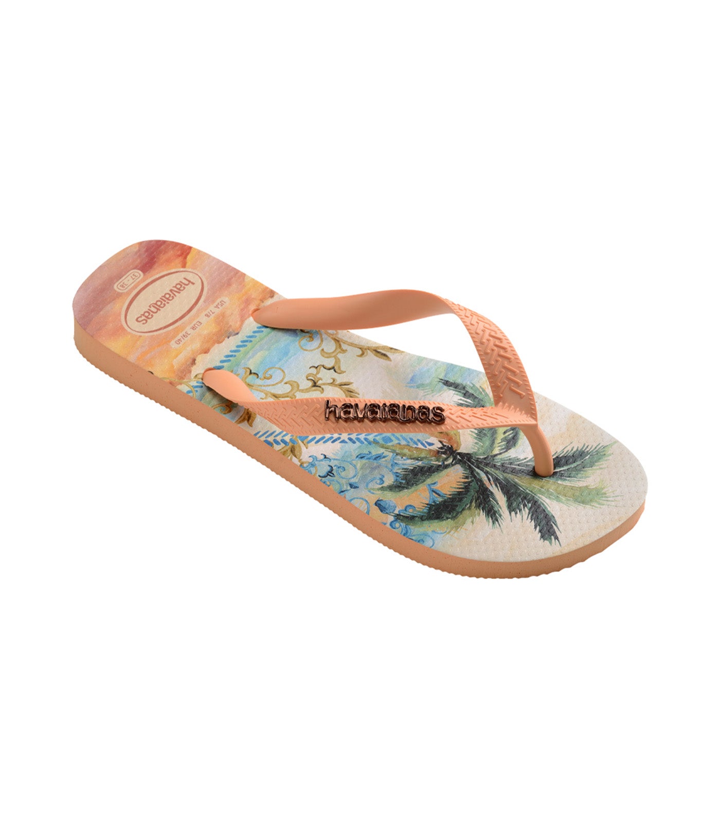 Top Tropicalia Vibes Flip Flops Peach