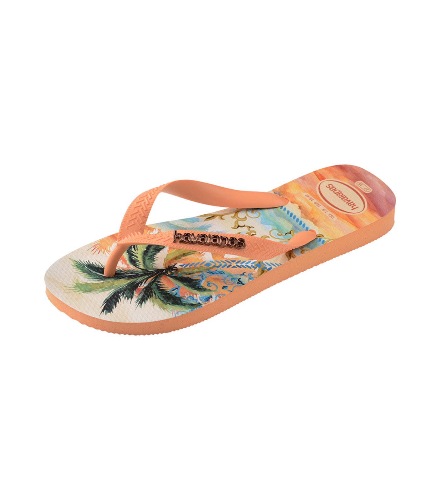 Top Tropicalia Vibes Flip Flops Peach