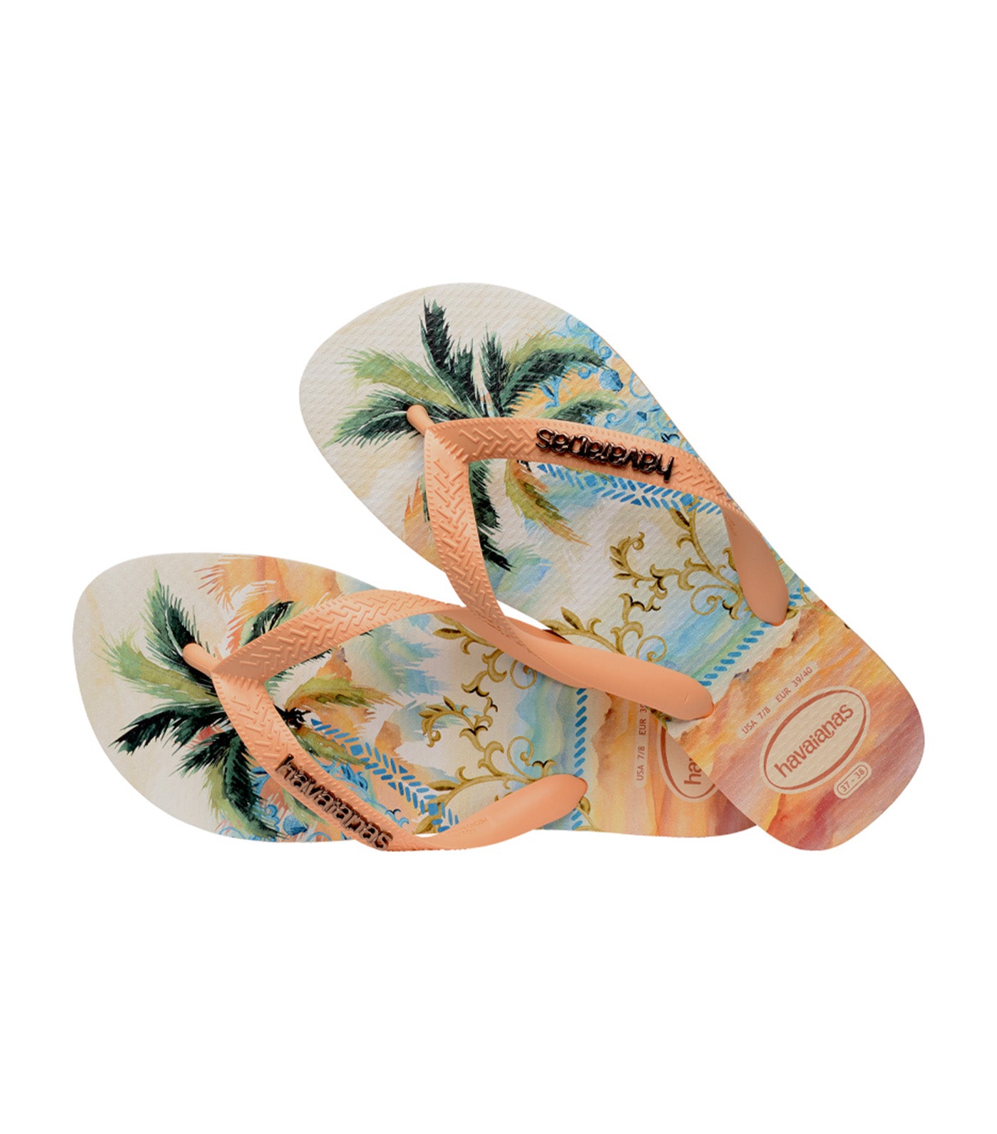 Top Tropicalia Vibes Flip Flops Peach