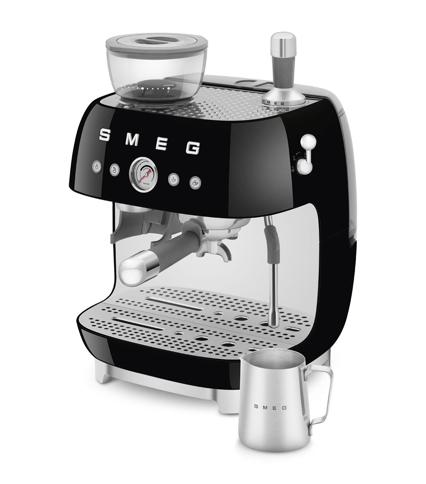 Espresso Coffee Machine with Grinder Black