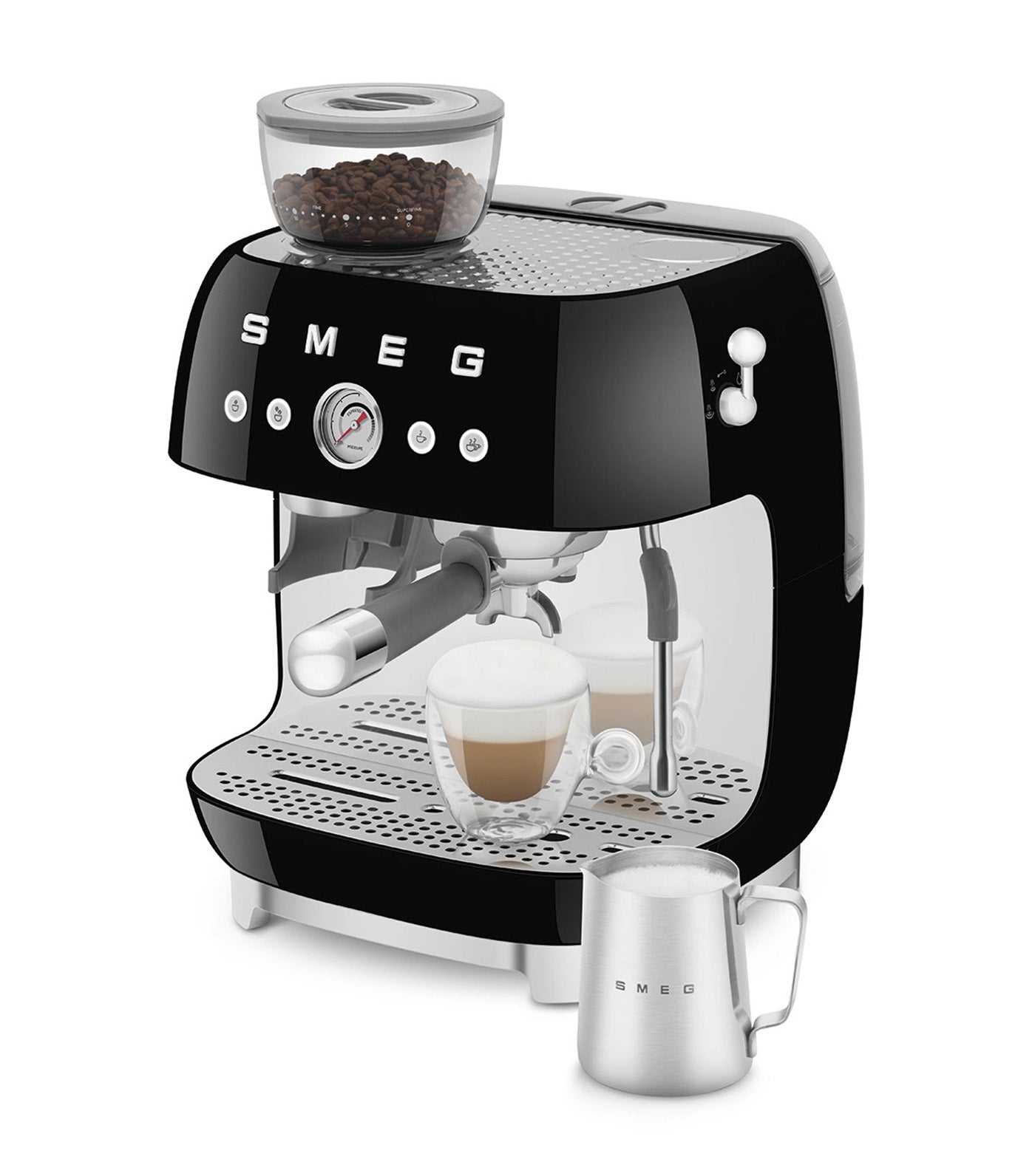 Espresso Coffee Machine with Grinder Black