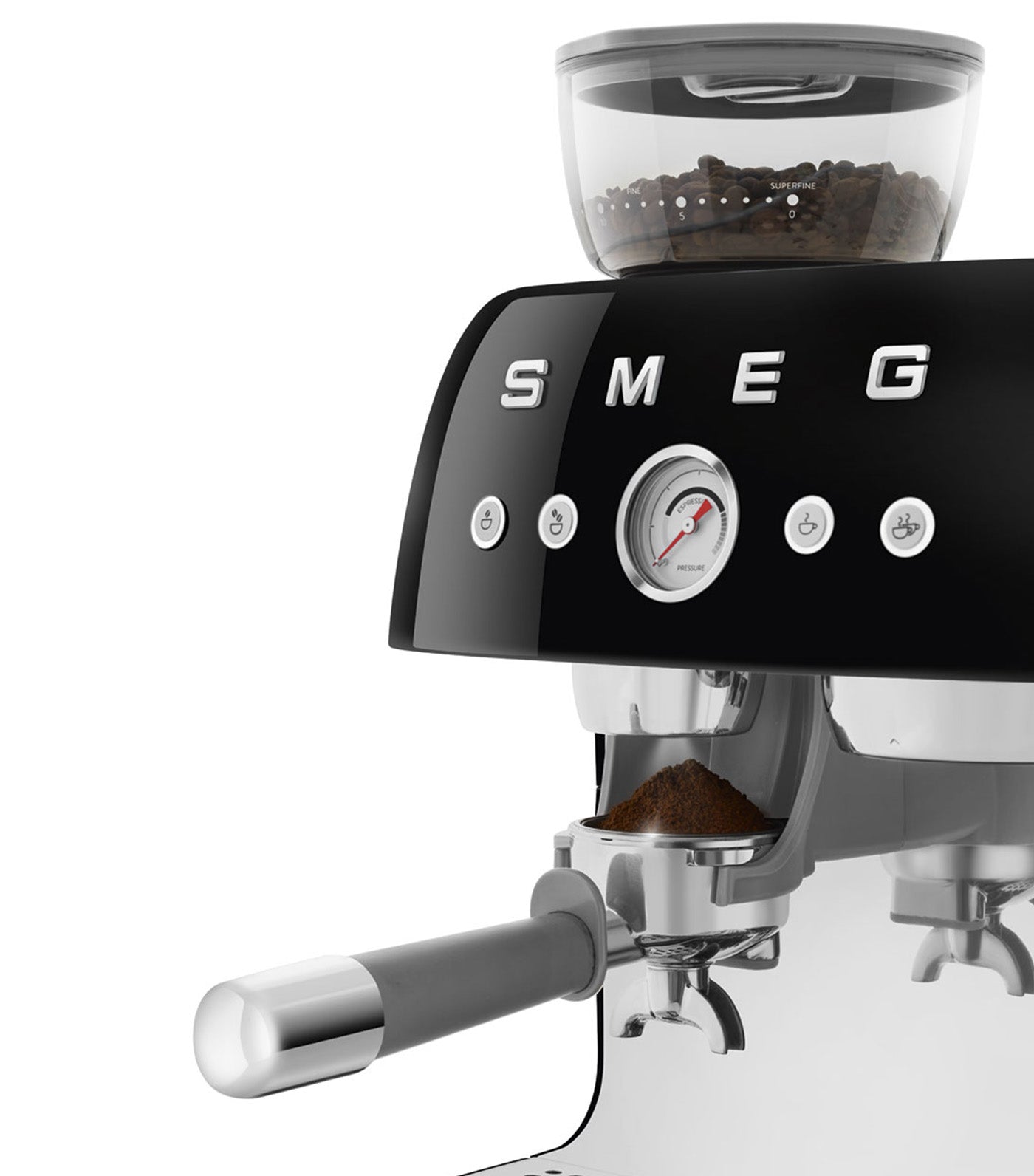 Espresso Coffee Machine with Grinder Black