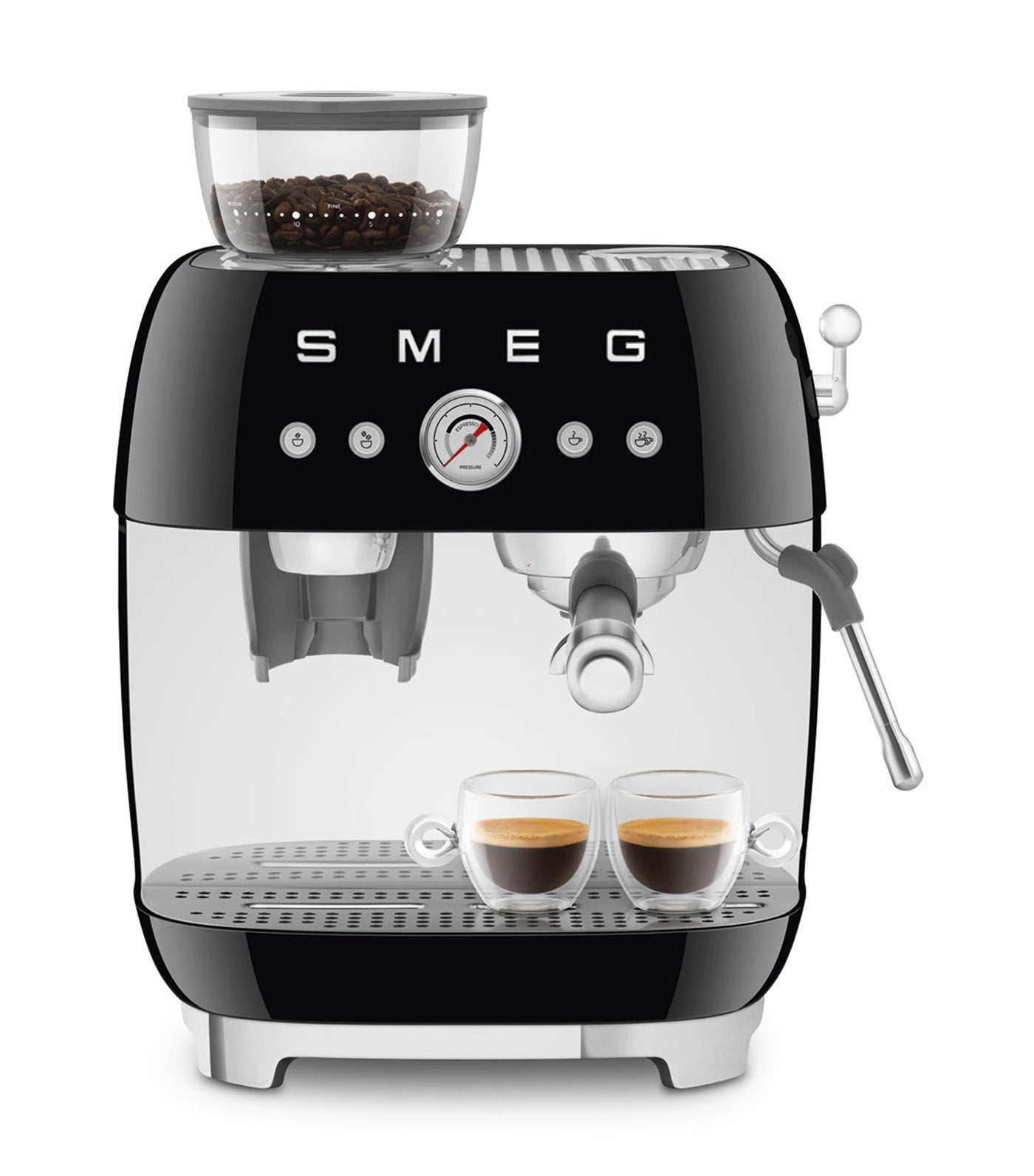 Espresso Coffee Machine with Grinder Black