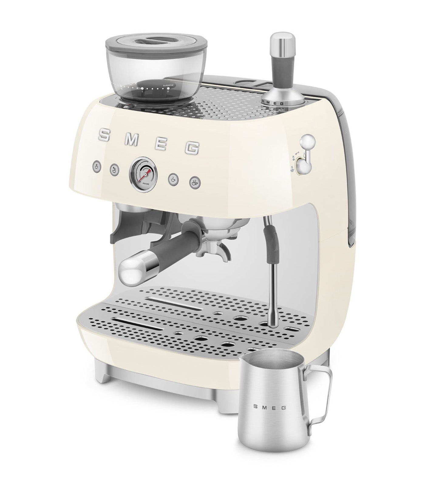 Espresso Coffee Machine with Grinder Cream