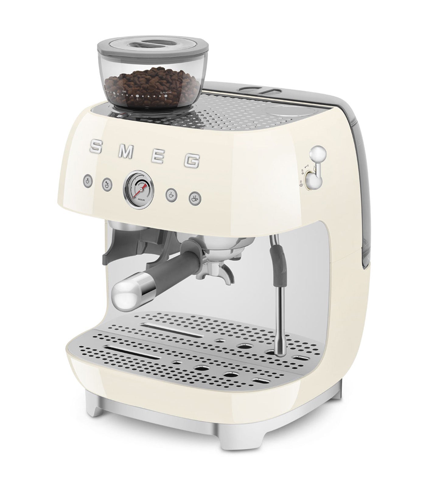 Espresso Coffee Machine with Grinder Cream