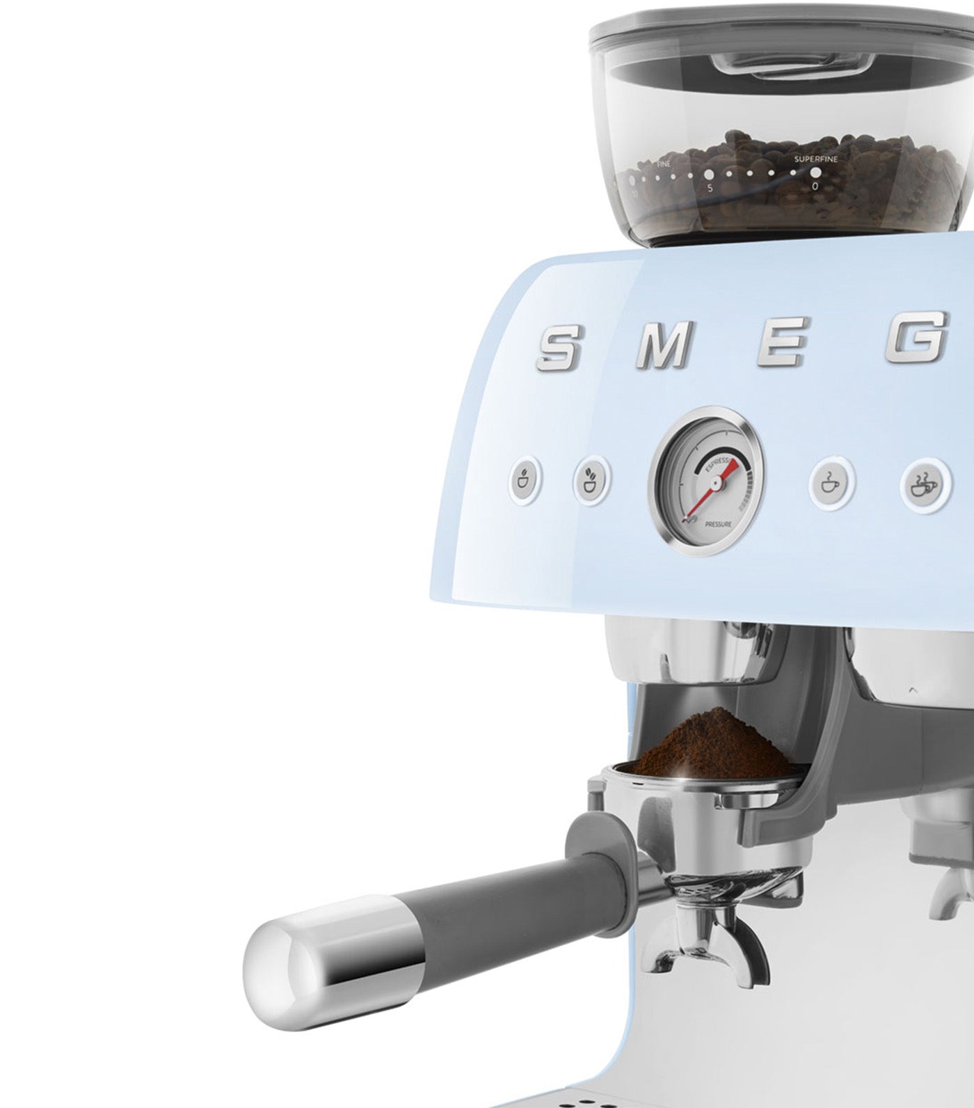 Espresso Coffee Machine with Grinder Pastel Blue