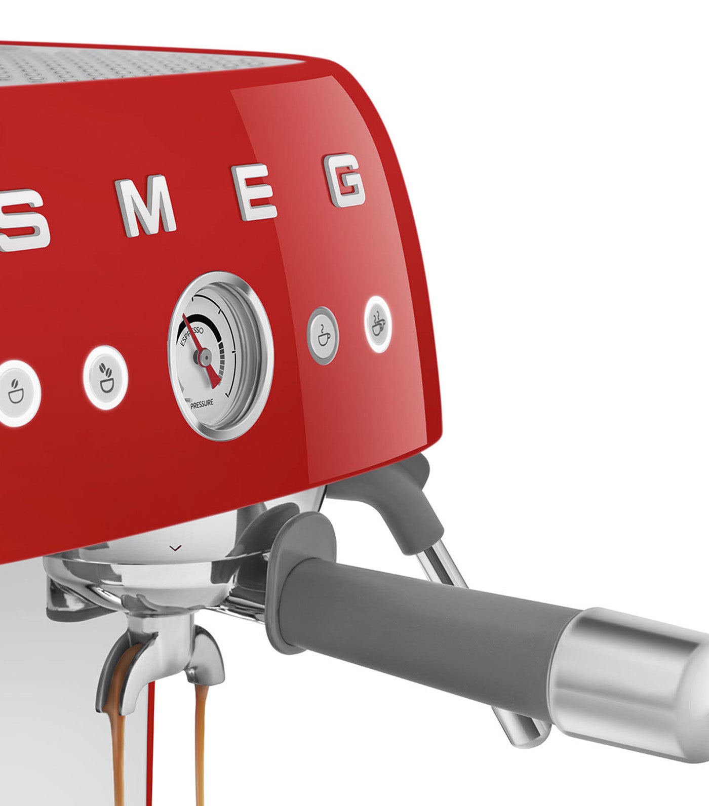 Espresso Coffee Machine with Grinder Red
