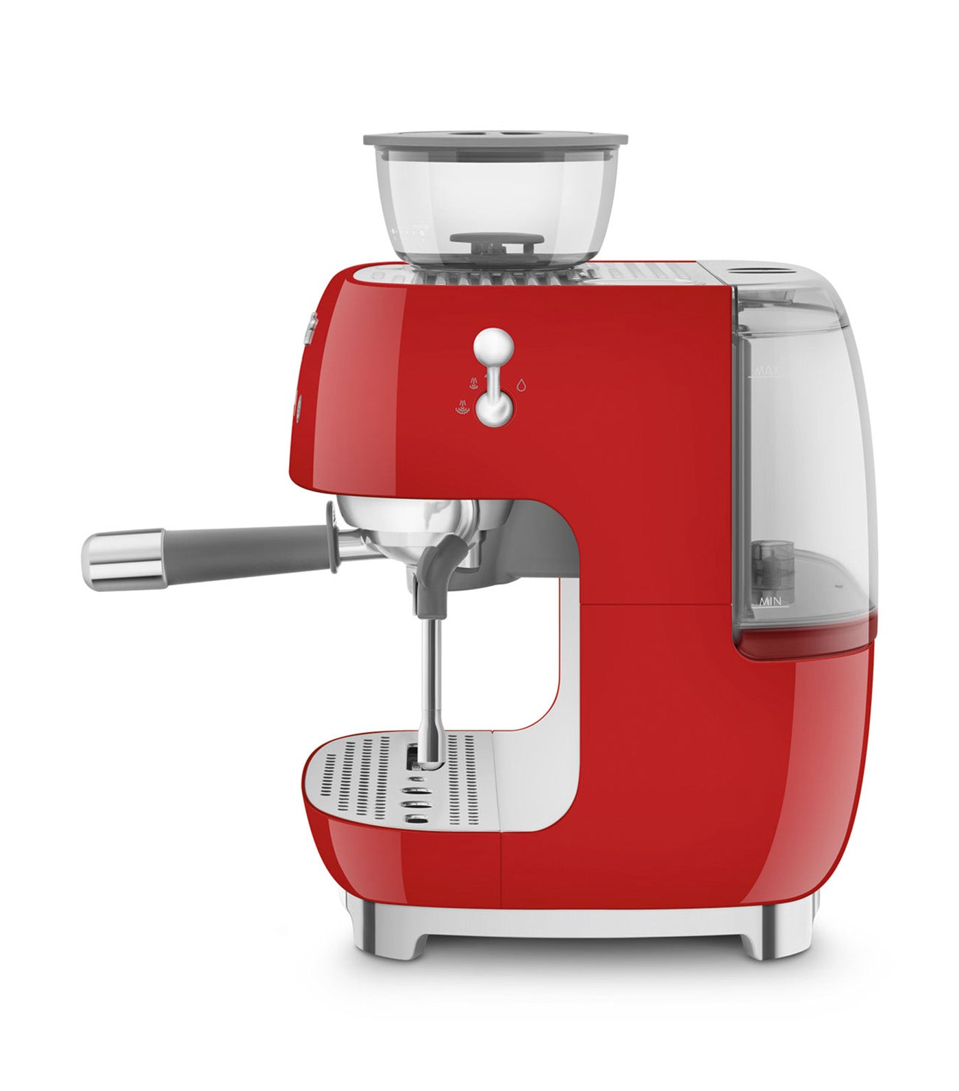 Espresso Coffee Machine with Grinder Red