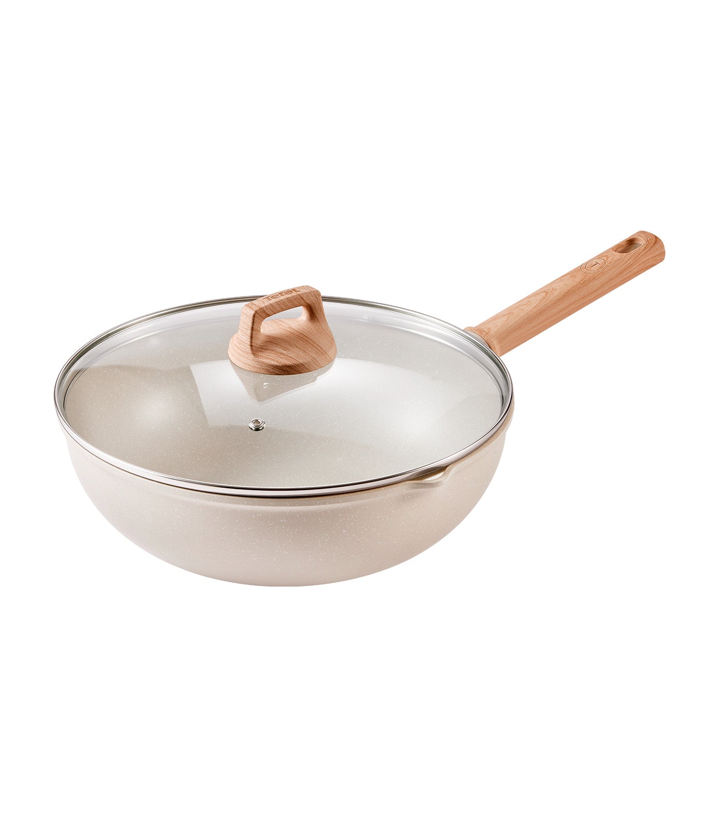Cristalia Plus Wokpan 30 cm with Lid Beige