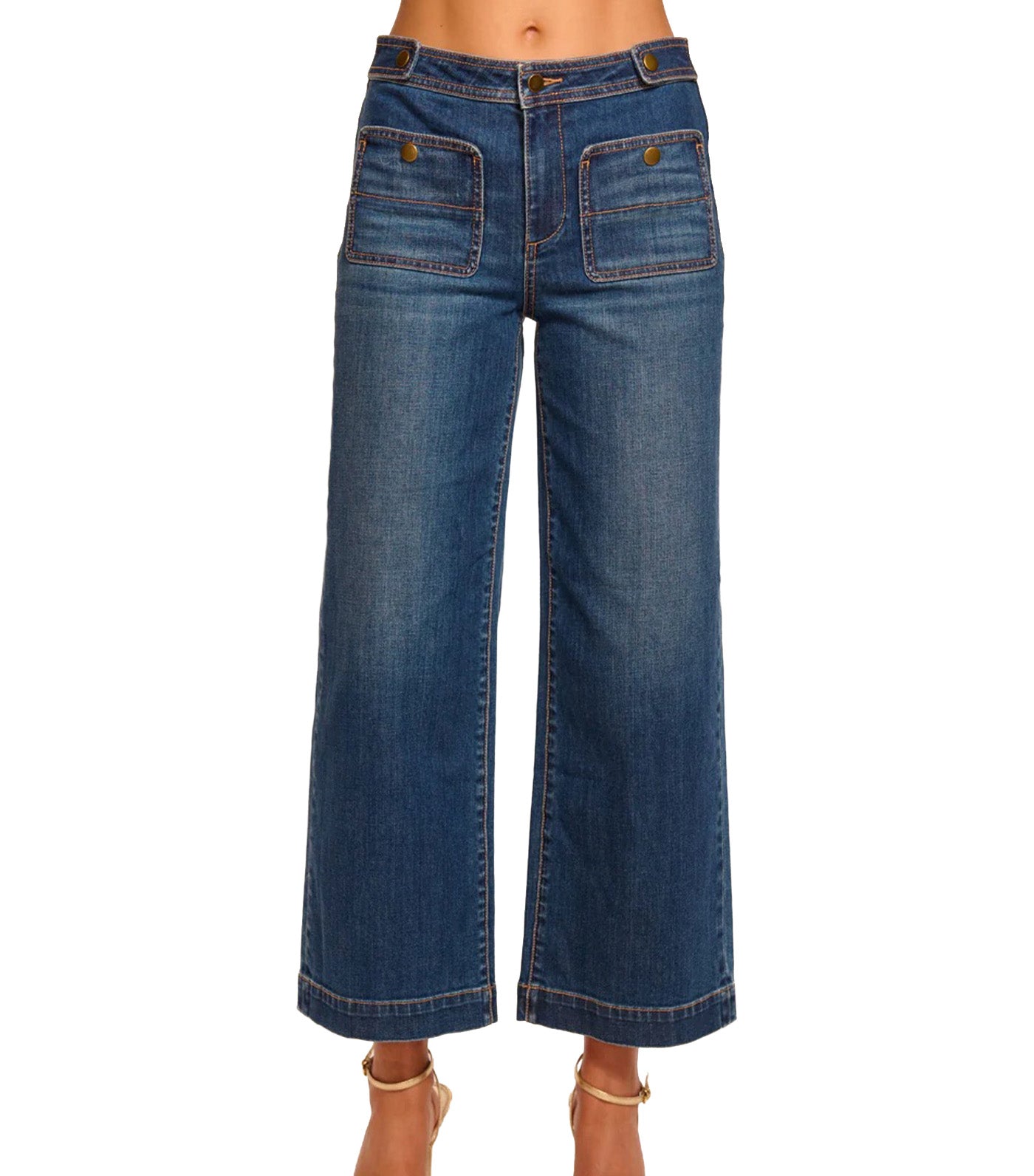 Ramy Brook Gemma Mid-Rise Cropped Jean Medium Wash
