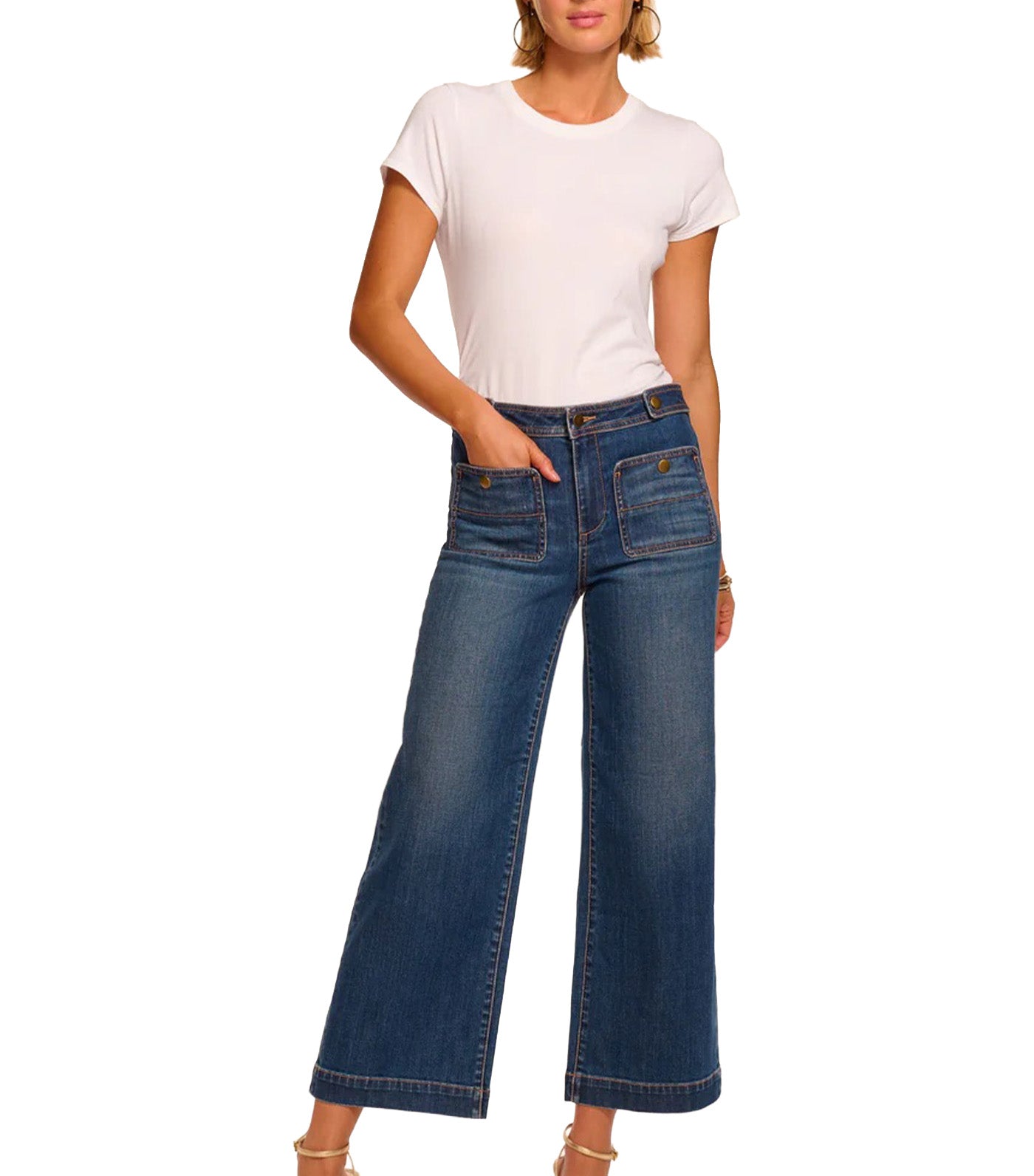 Ramy Brook Gemma Mid-Rise Cropped Jean Medium Wash