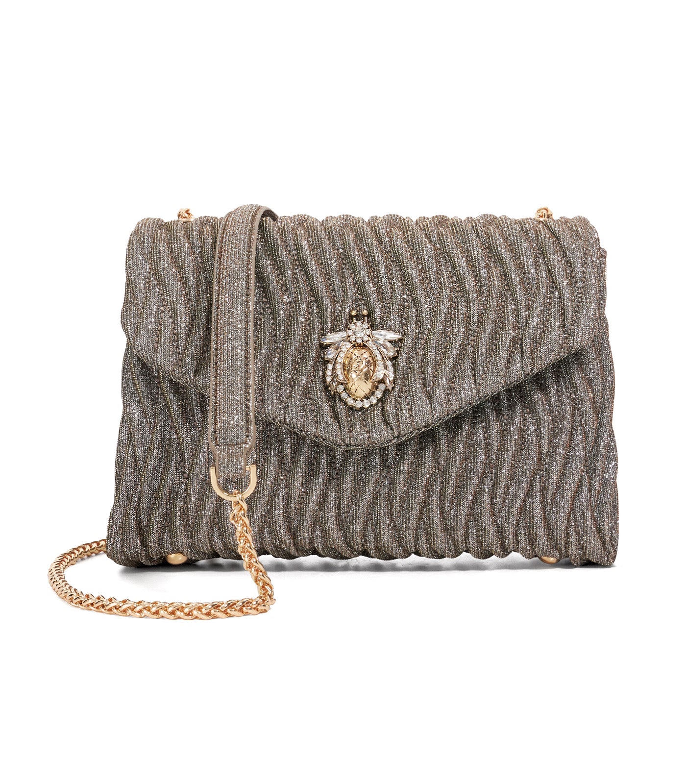 Darling Bug Quilt Shoulder Bag Bronze