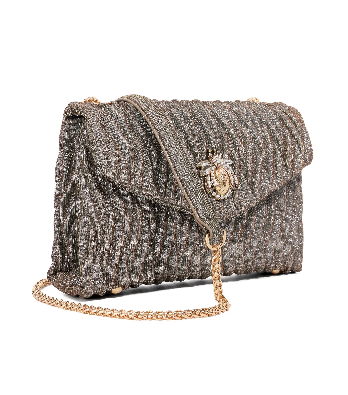 Darling Bug Quilt Shoulder Bag Bronze