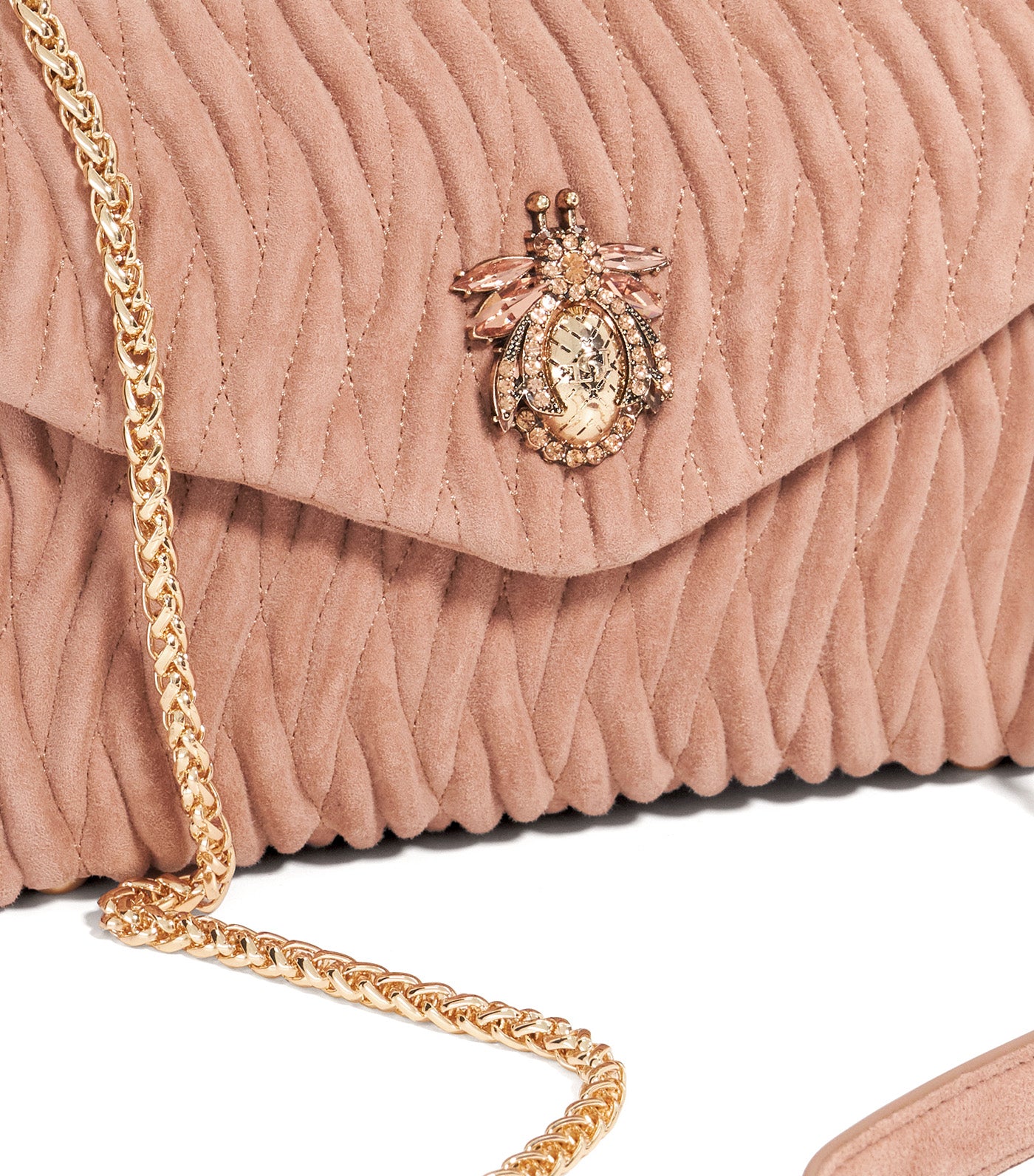Darling Bug Quilted Shoulder Bag Mink