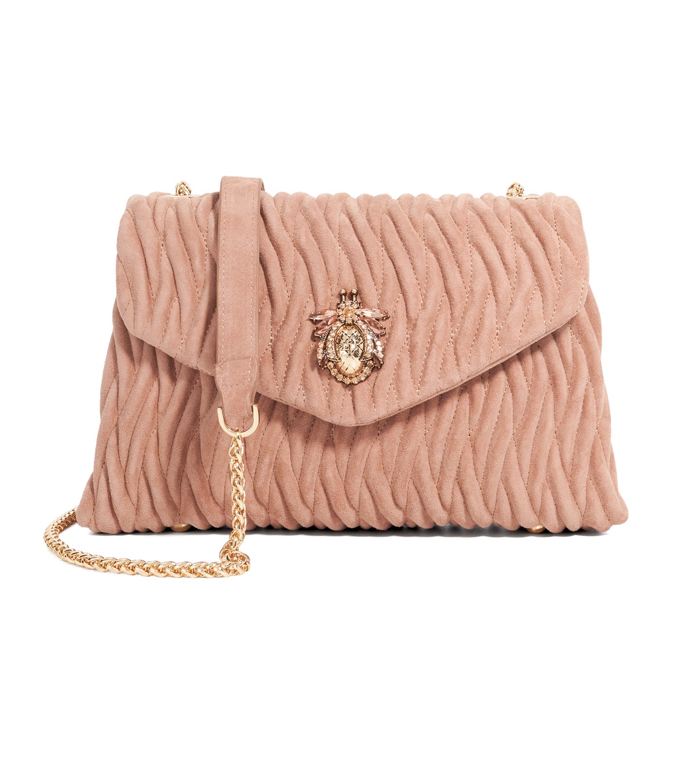 Darling Bug Quilted Shoulder Bag Mink