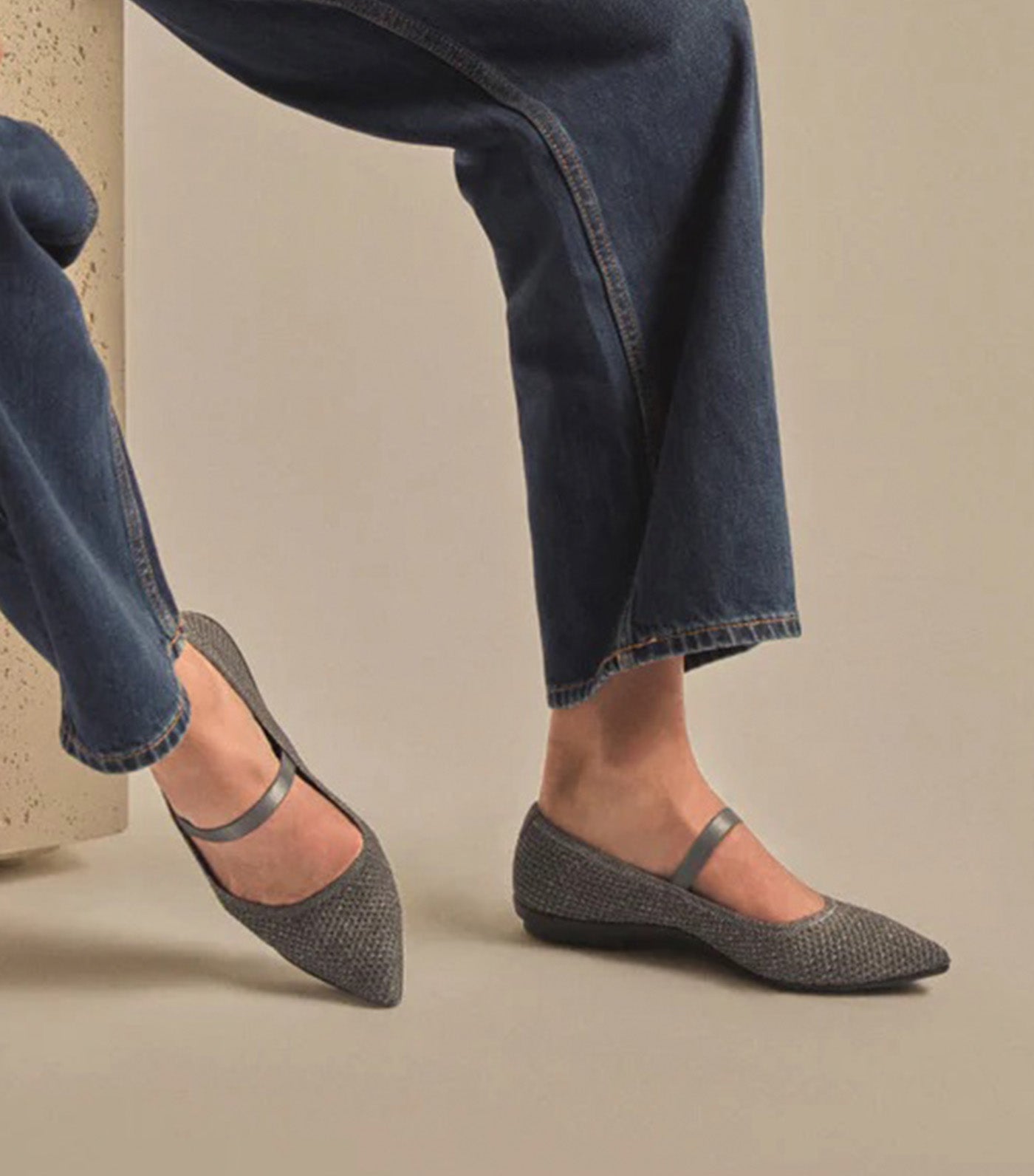 Aerosoles Davina Mary Jane Flats Gunmetal