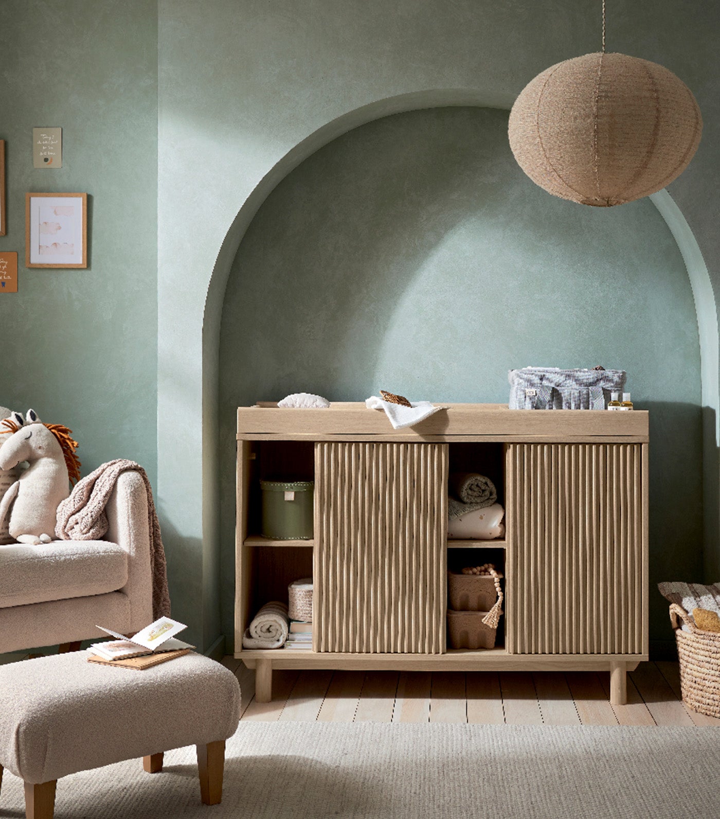 Oska Wide Dresser Changer Natural Oak