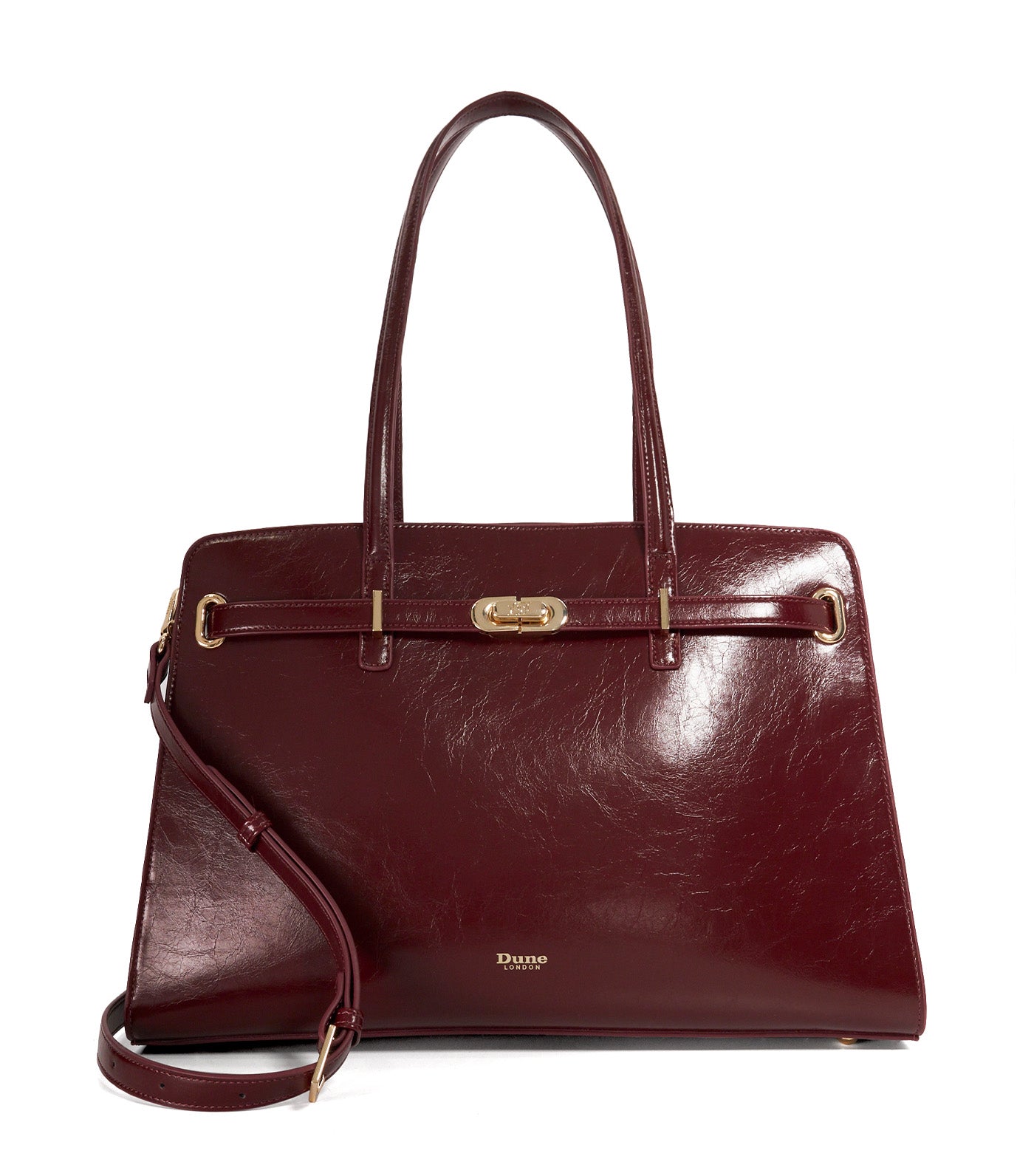 Define Large Belted Tote Burgundy