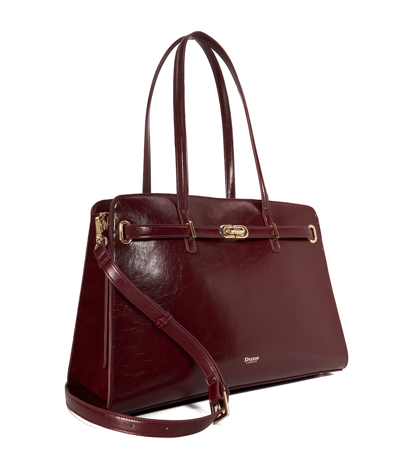 Define Large Belted Tote Burgundy